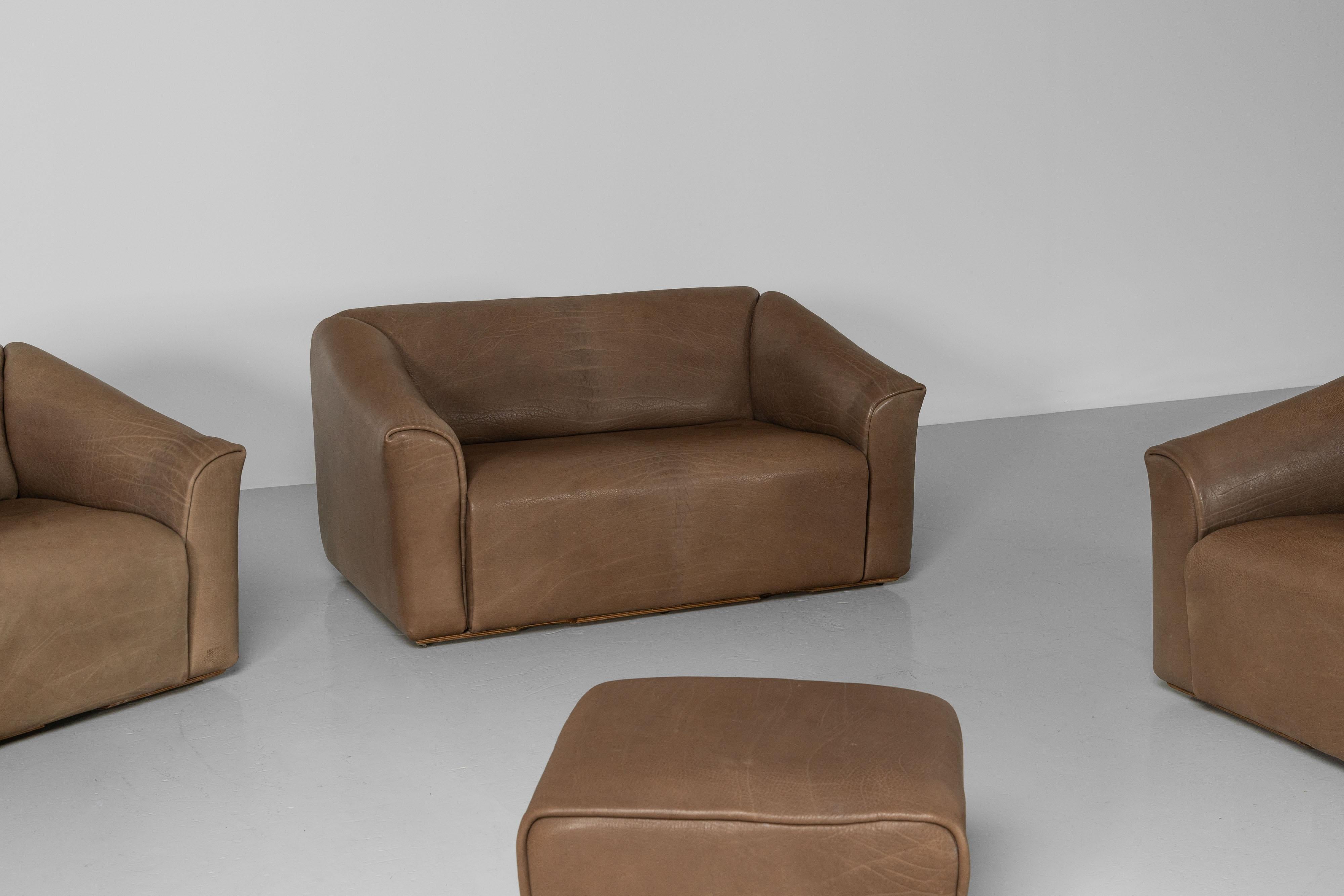 De Sede DS47 Sofa-Set aus Büffelleder, Schweiz 1970 im Angebot 1
