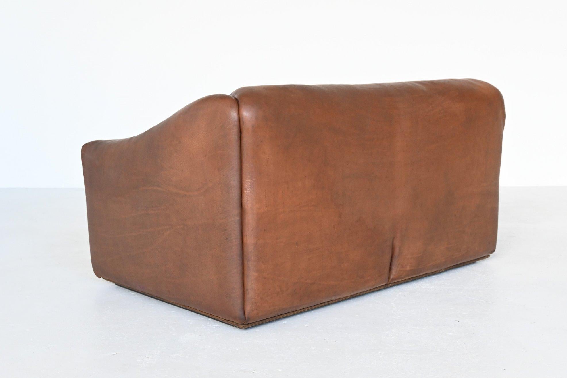 De Sede DS47 Two-Seat Sofa Brown Buffalo Leather, Switzerland, 1970 In Good Condition In Etten-Leur, NL