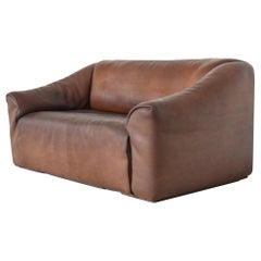 De Sede DS47 Two-Seat Sofa Brown Buffalo Leather, Switzerland, 1970