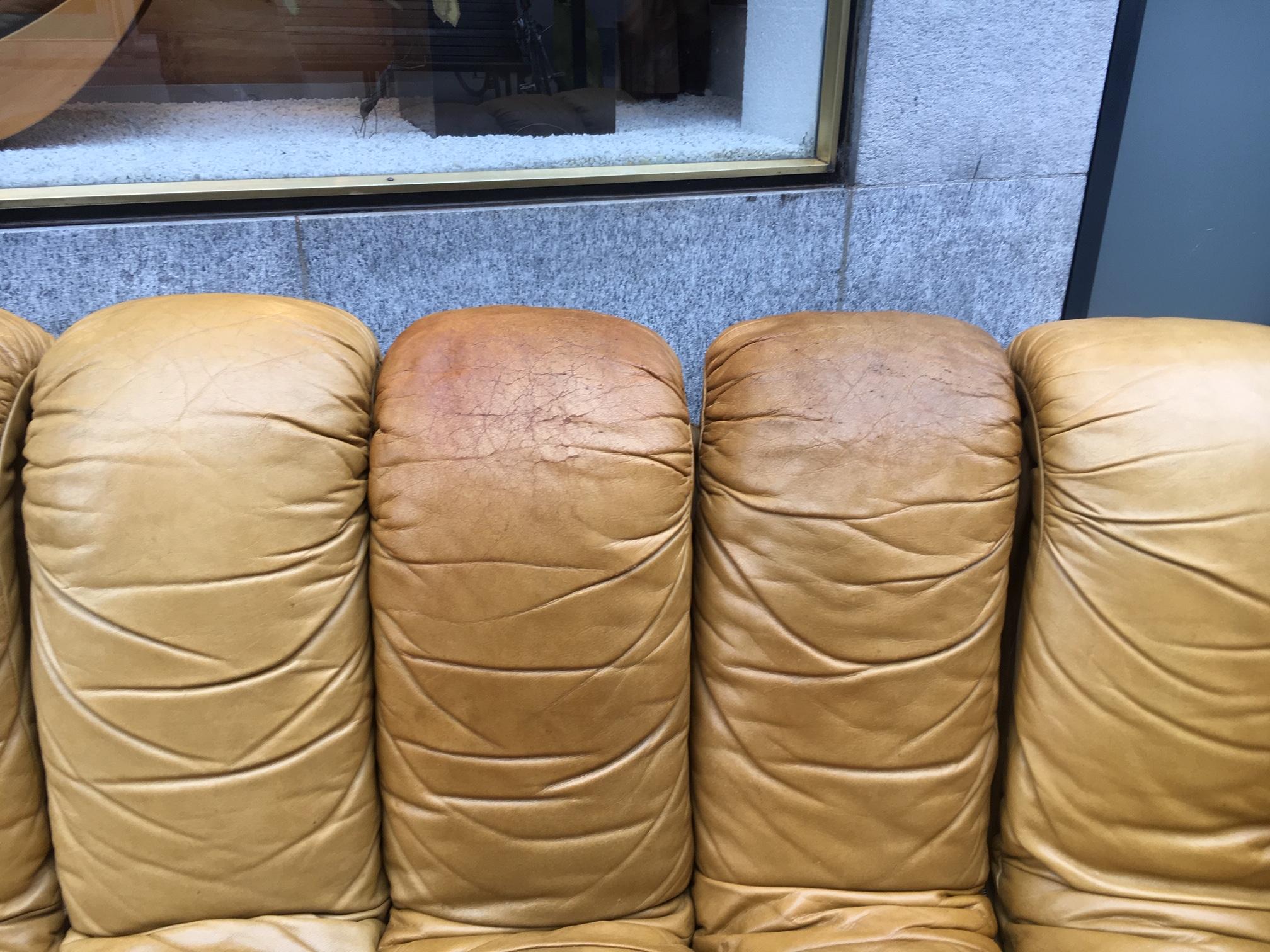Late 20th Century De Sede DS600 Cognac Leather Non Stop Sofa