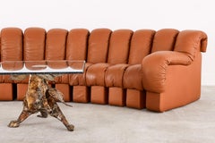 De Sede DS600 Cognac Leather Sectional Non-Stop Snake Sofa