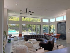 De Sede DS600 Dark Chocolate Brown Leather 23 Piece Non-Stop Snake Sofa, 1970's