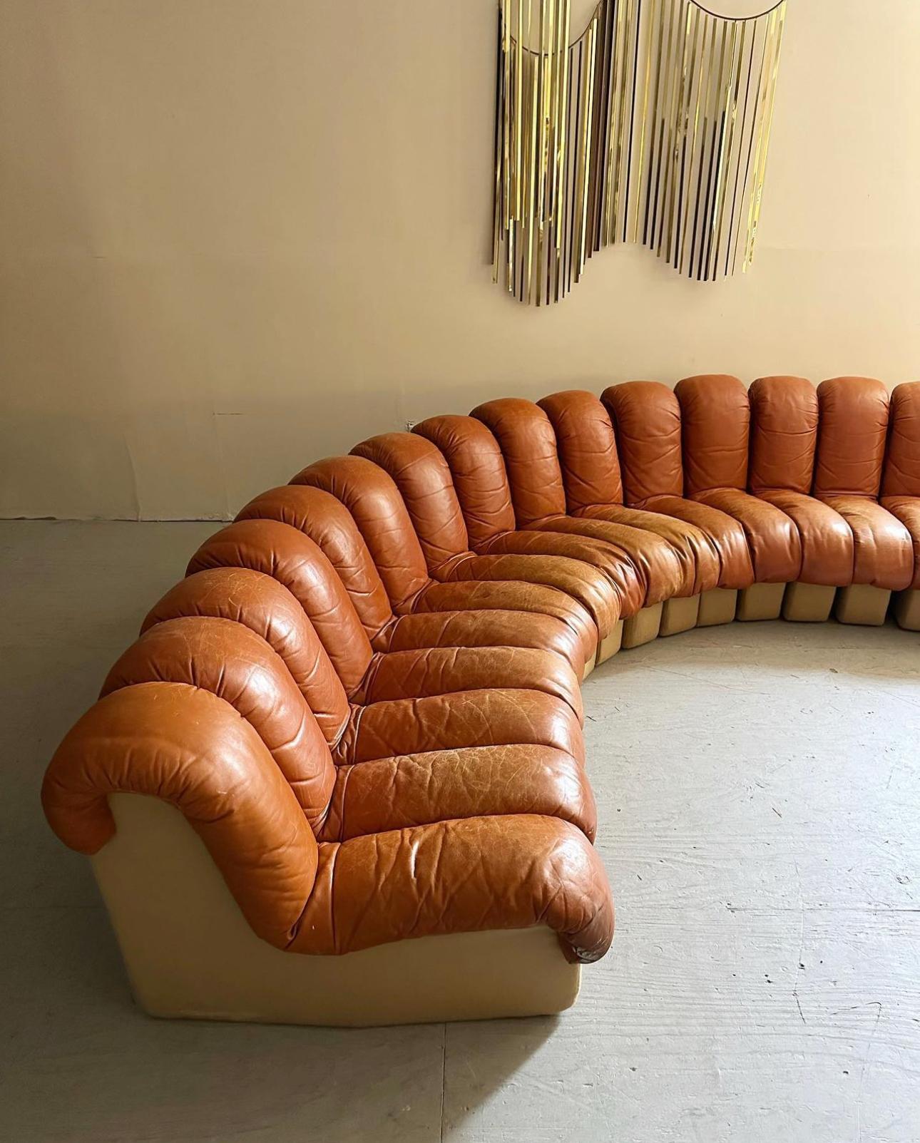 Mid-Century Modern De Sede Ds600 “Non-Stop” Sectional Sofa for Stendig, circa 1972