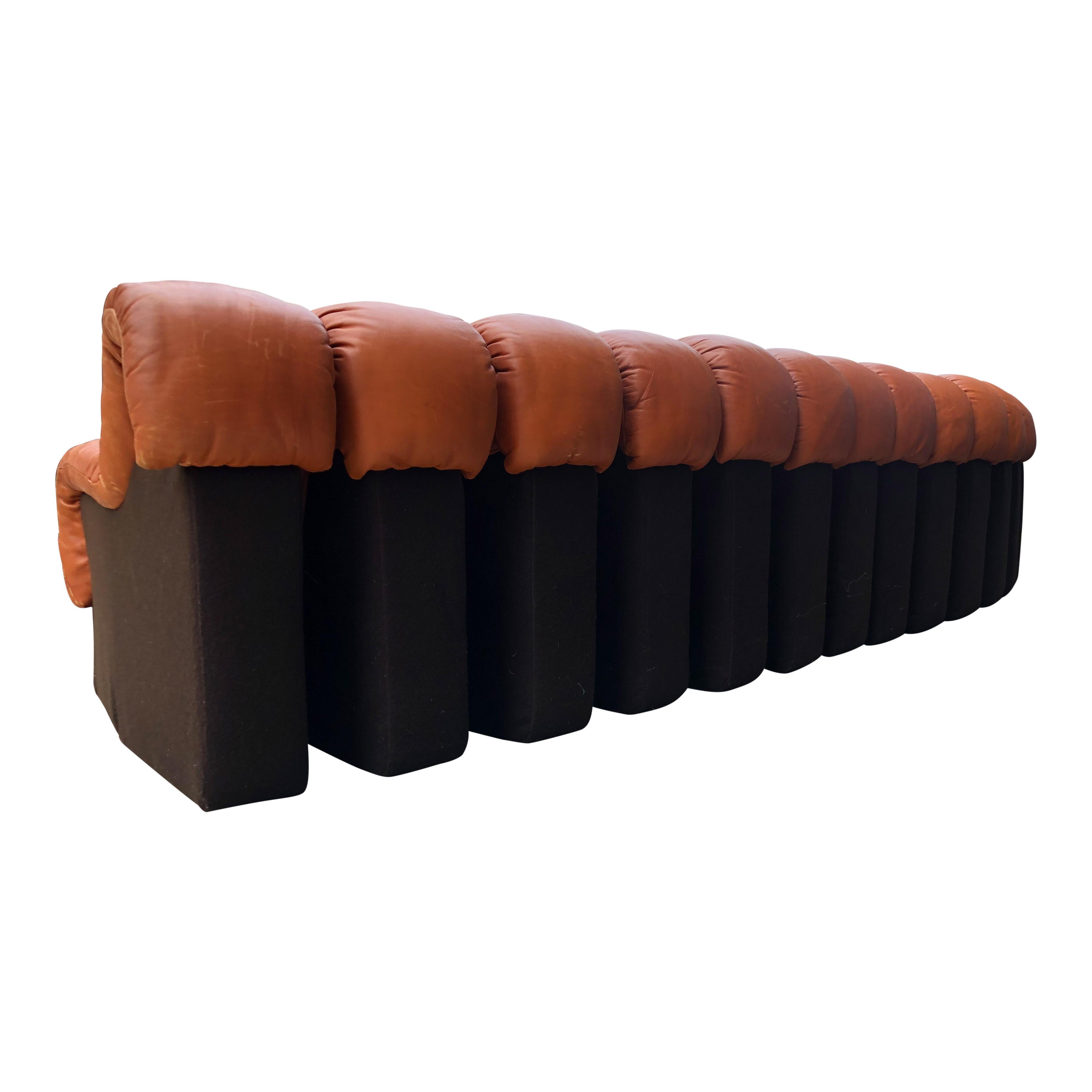 De Sede DS600 Non Stop Sofa in Brown Leather, 22 Elements (Leder)