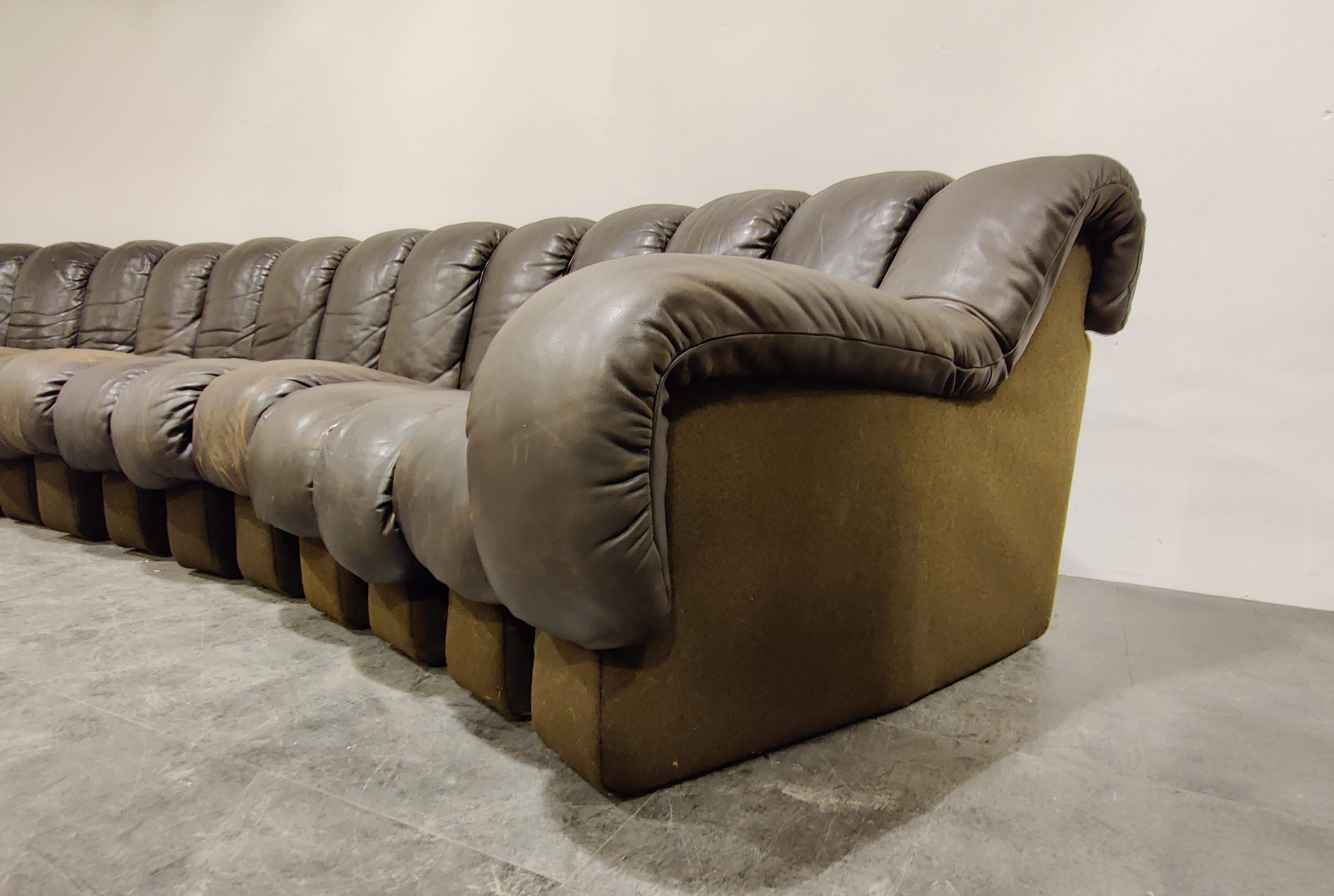 Swiss De Sede DS600 Sofa in Brown Leather, 1970s