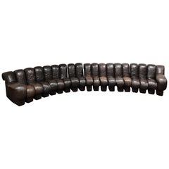 De Sede DS600 Sofa aus braunem Leder:: 1970er Jahre