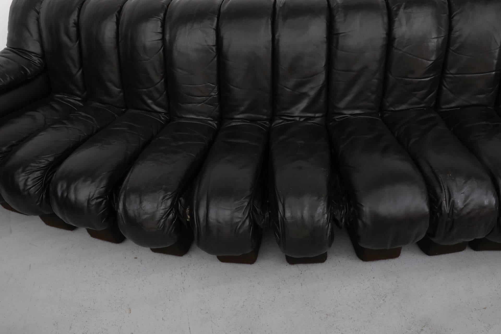 De Sede DS600 Ueli Berger Schwarzes 14teiliges Sofa „ Non-Stop“ aus Leder 10