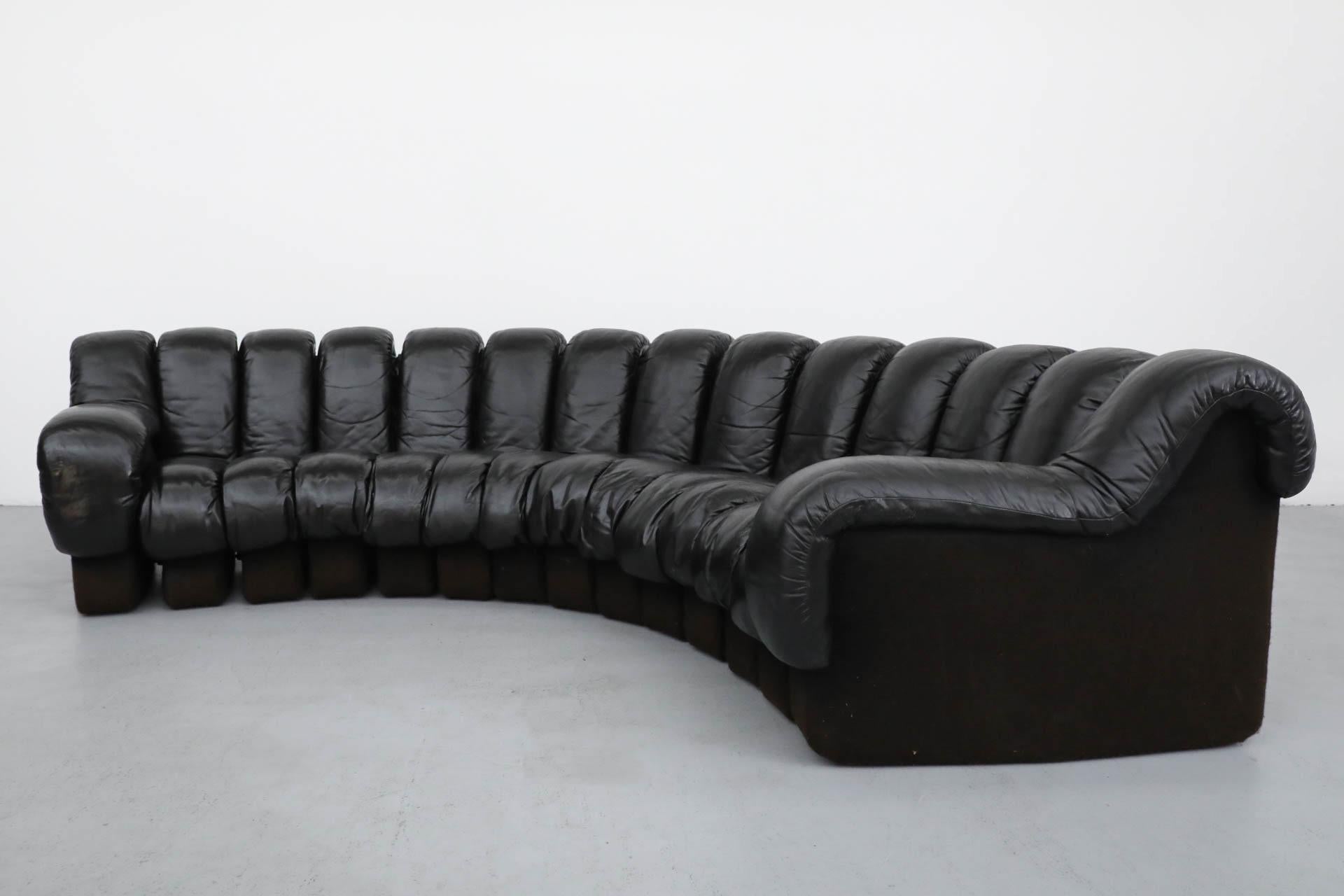 De Sede DS600 Ueli Berger Schwarzes 14teiliges Sofa „ Non-Stop“ aus Leder (Moderne der Mitte des Jahrhunderts)