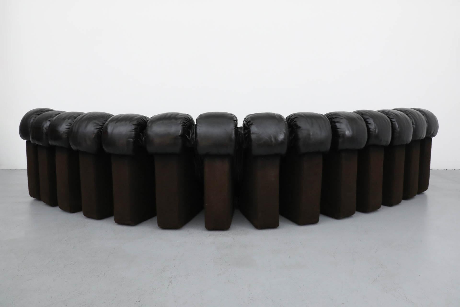 De Sede DS600 Ueli Berger Schwarzes 14teiliges Sofa „ Non-Stop“ aus Leder (Schweizerisch)