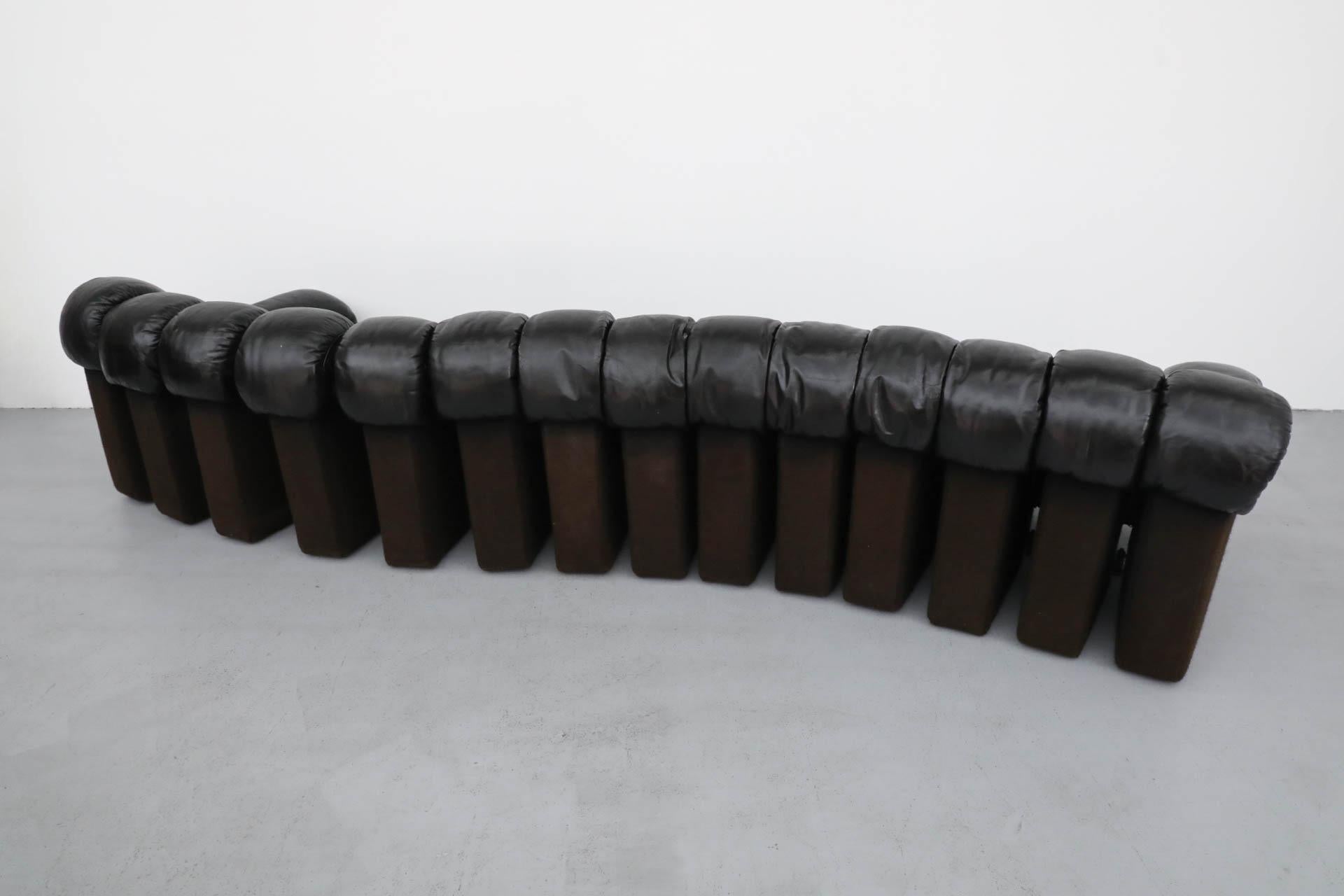 De Sede DS600 Ueli Berger Schwarzes 14teiliges Sofa „ Non-Stop“ aus Leder (Ende des 20. Jahrhunderts)