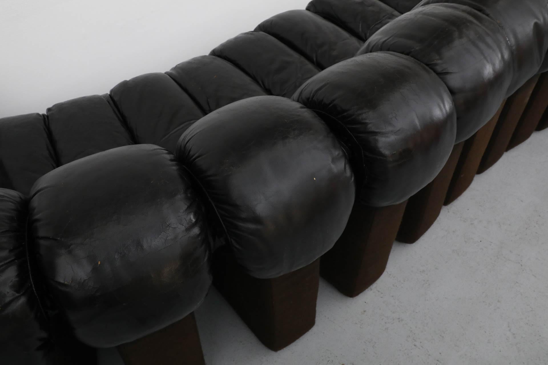 De Sede DS600 Ueli Berger Schwarzes 14teiliges Sofa „ Non-Stop“ aus Leder 3