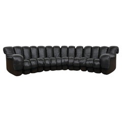 De Sede DS600 Ueli Berger Schwarzes 14teiliges Sofa „ Non-Stop“ aus Leder