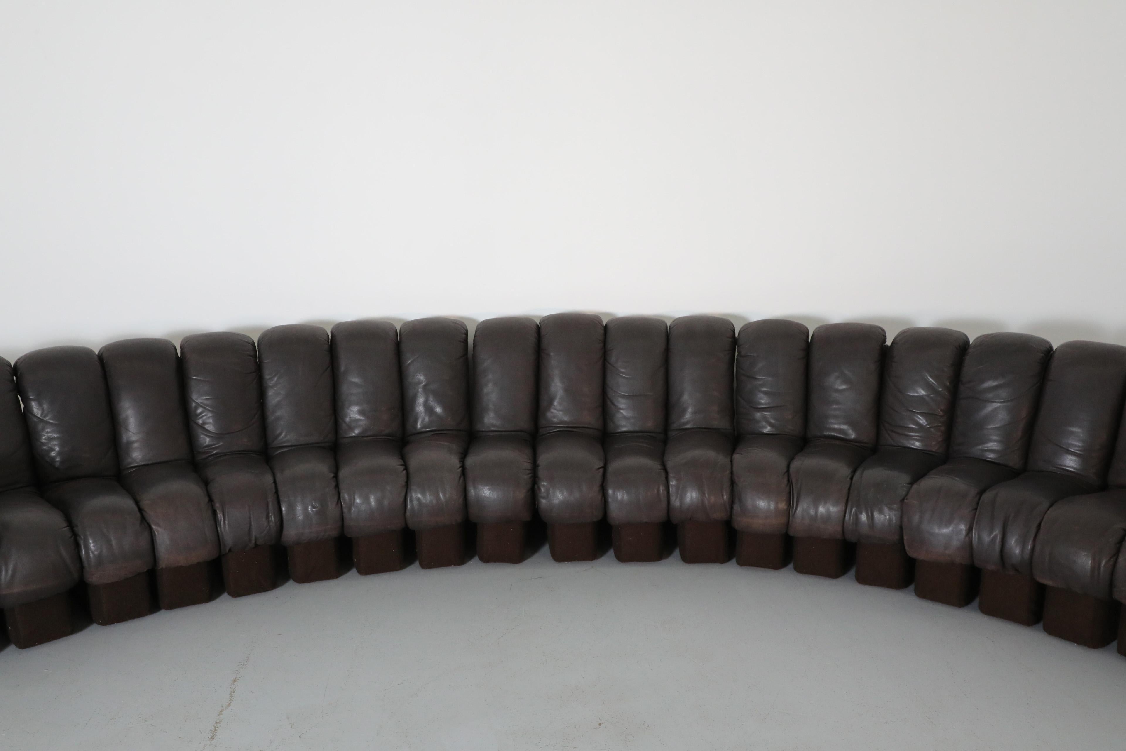 De Sede DS600 Ueli Berger Cuero Marrón Oscuro Sofá de 22 Piezas 