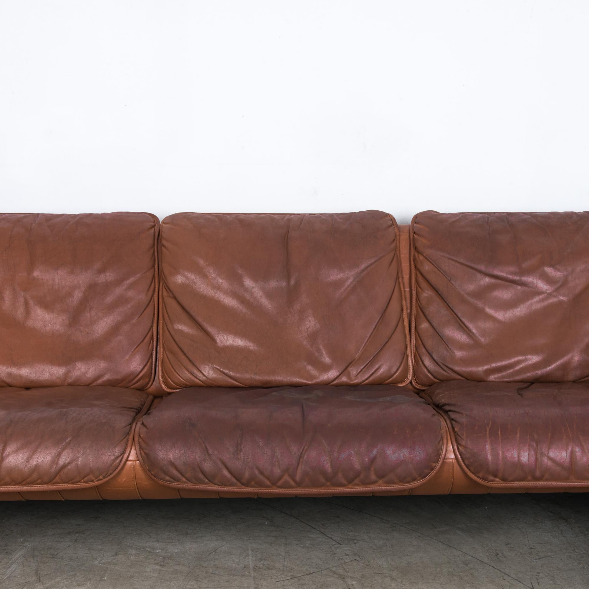 De Sede DS61 Brown Leather Sofa Set, Set of Three 3