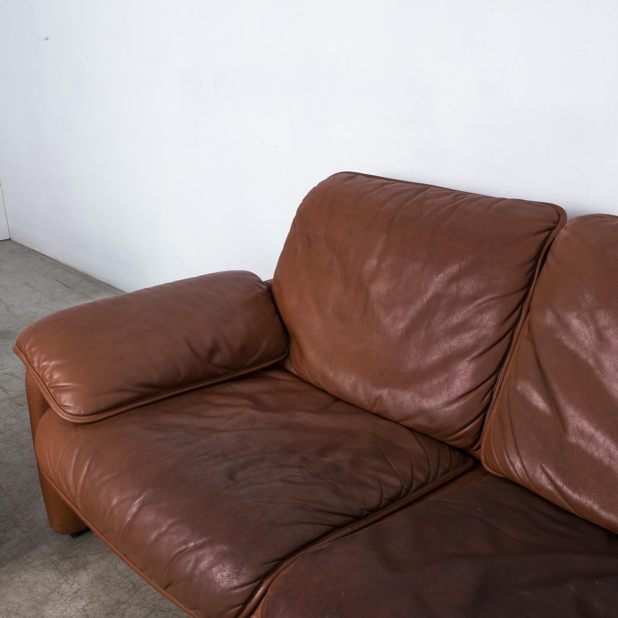 De Sede DS61 Brown Leather Sofa Set, Set of Three 5