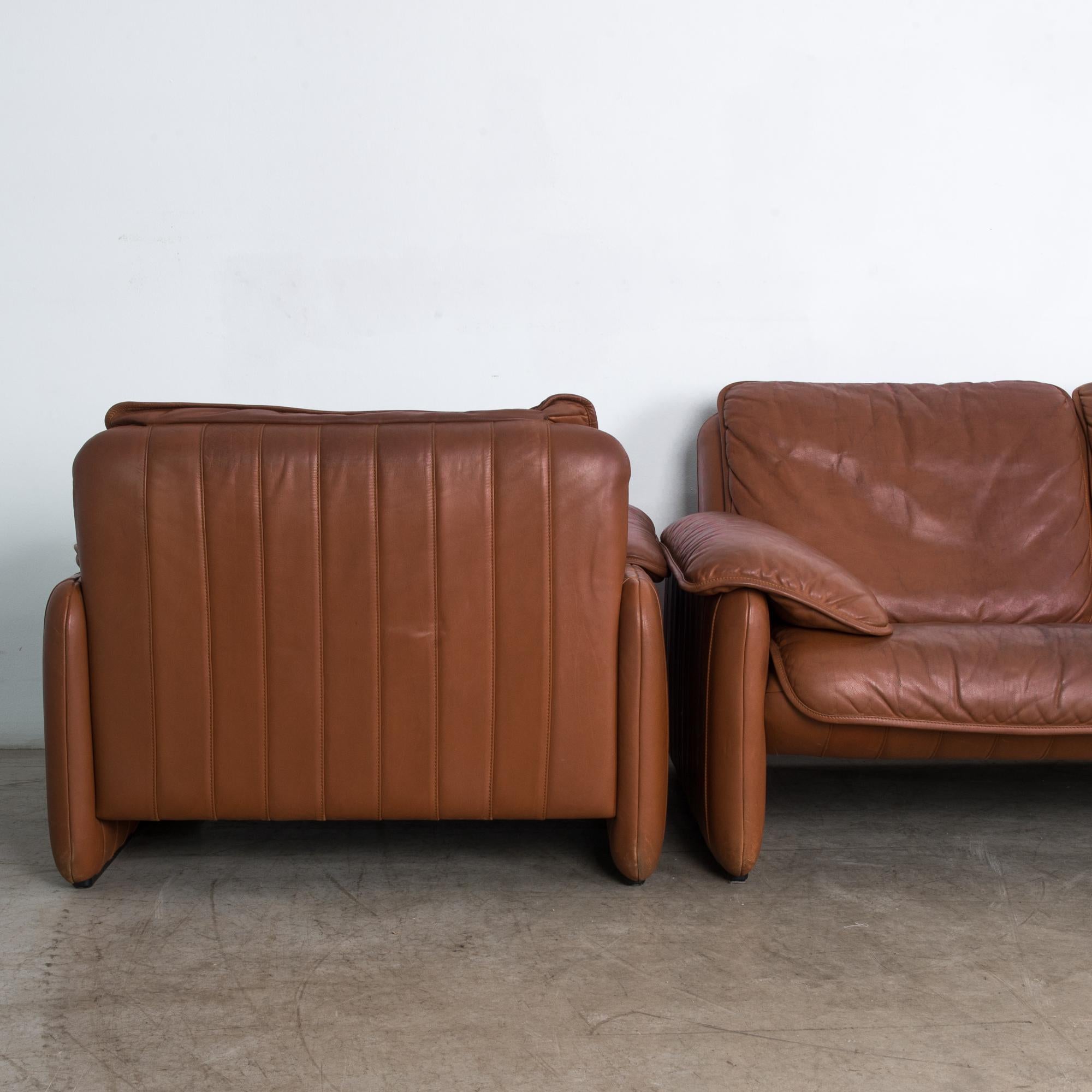 De Sede DS61 Brown Leather Sofa Set, Set of Three 8