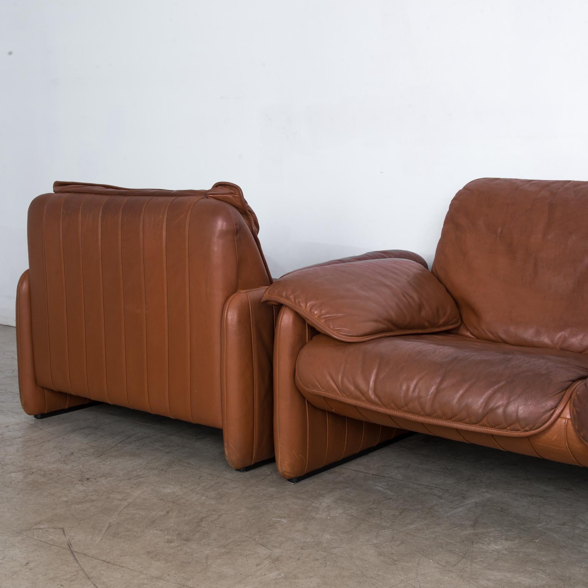 De Sede DS61 Brown Leather Sofa Set, Set of Three 9