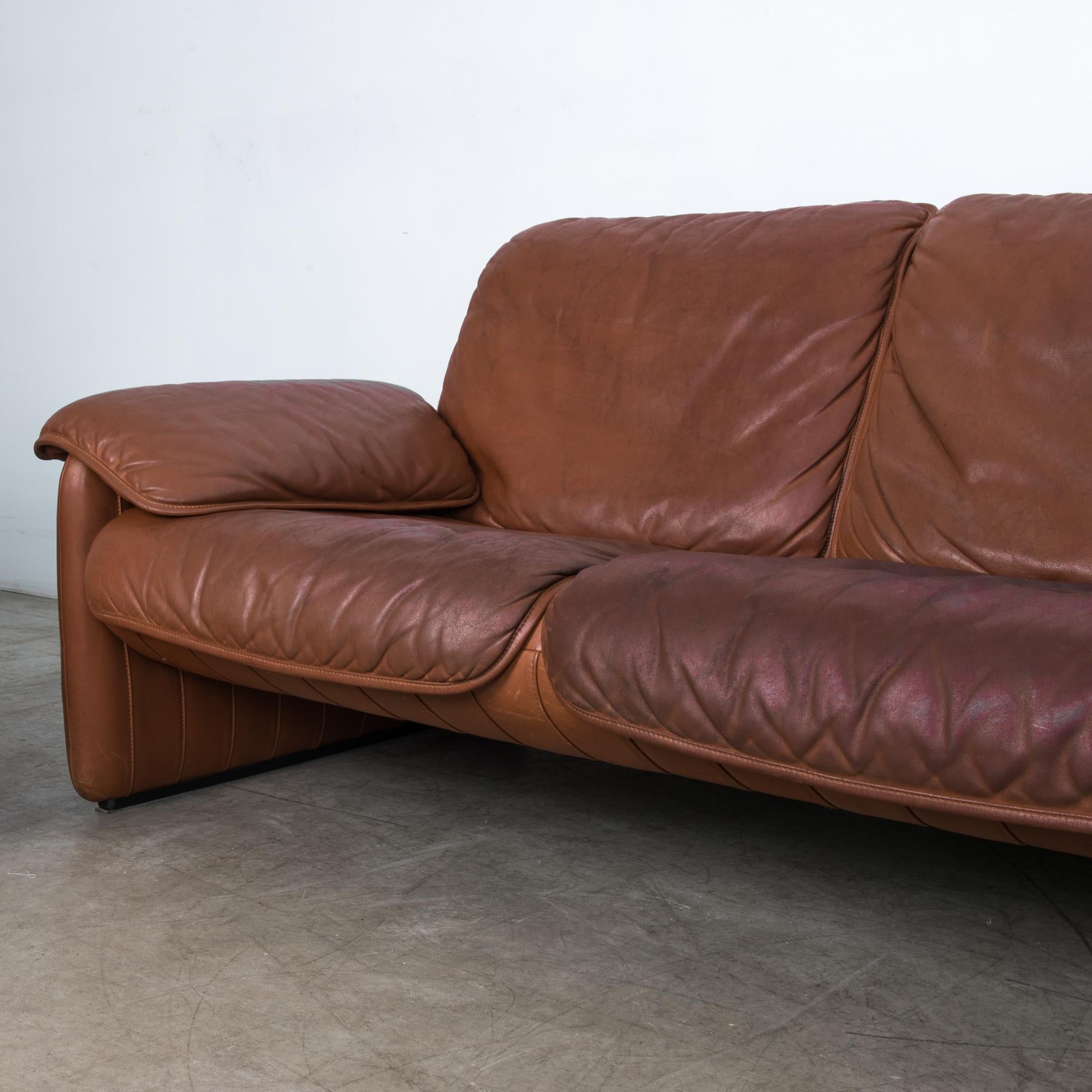 Late 20th Century De Sede DS61 Brown Leather Sofa Set, Set of Three