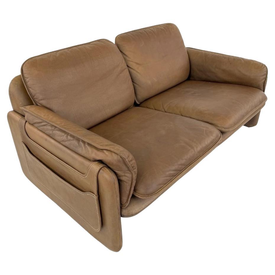 De Sede DS61 Leather Two-Seat Sofa, 1960s For Sale