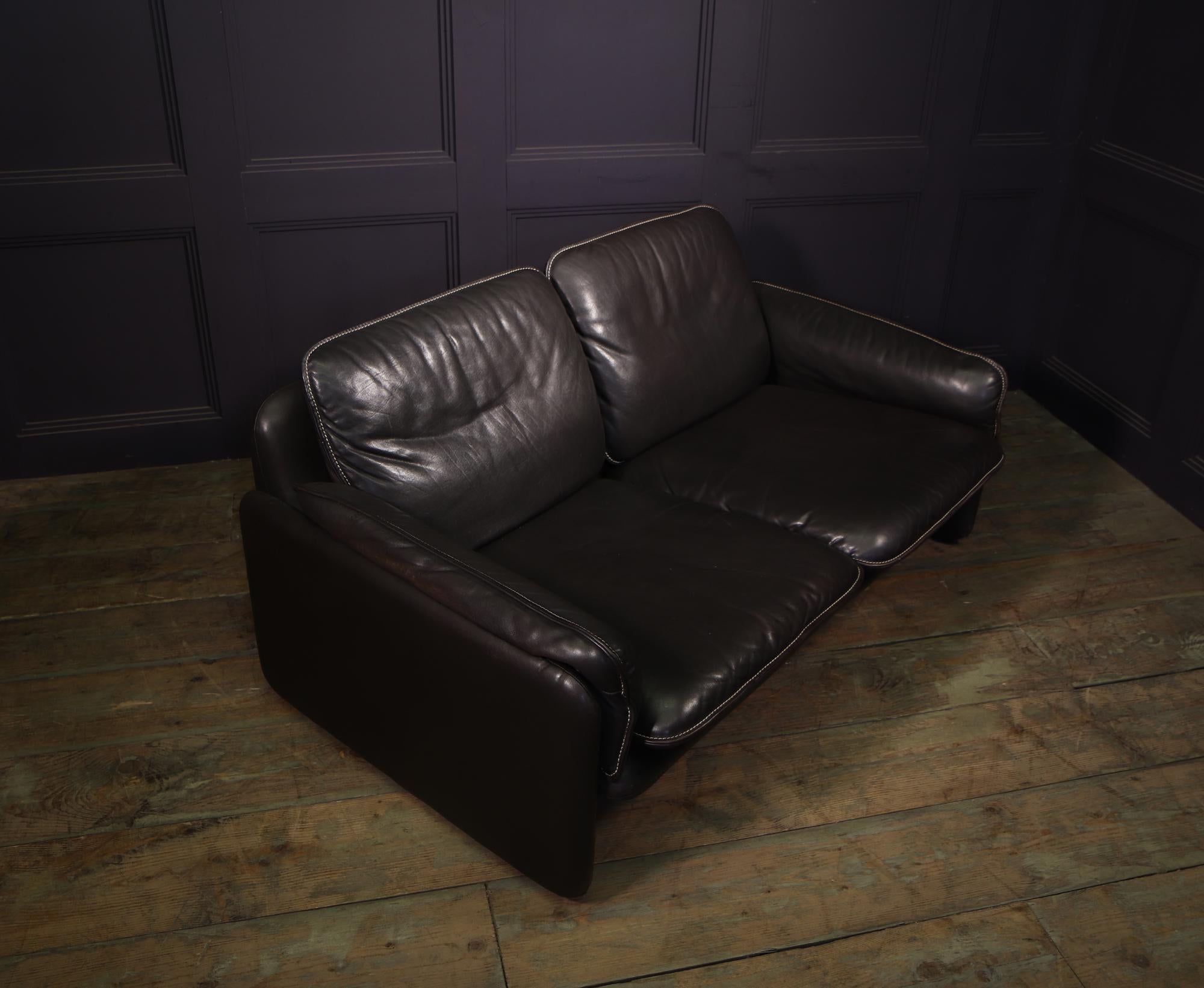 Leather De Sede DS61 Two seat Sofa in Brown leather