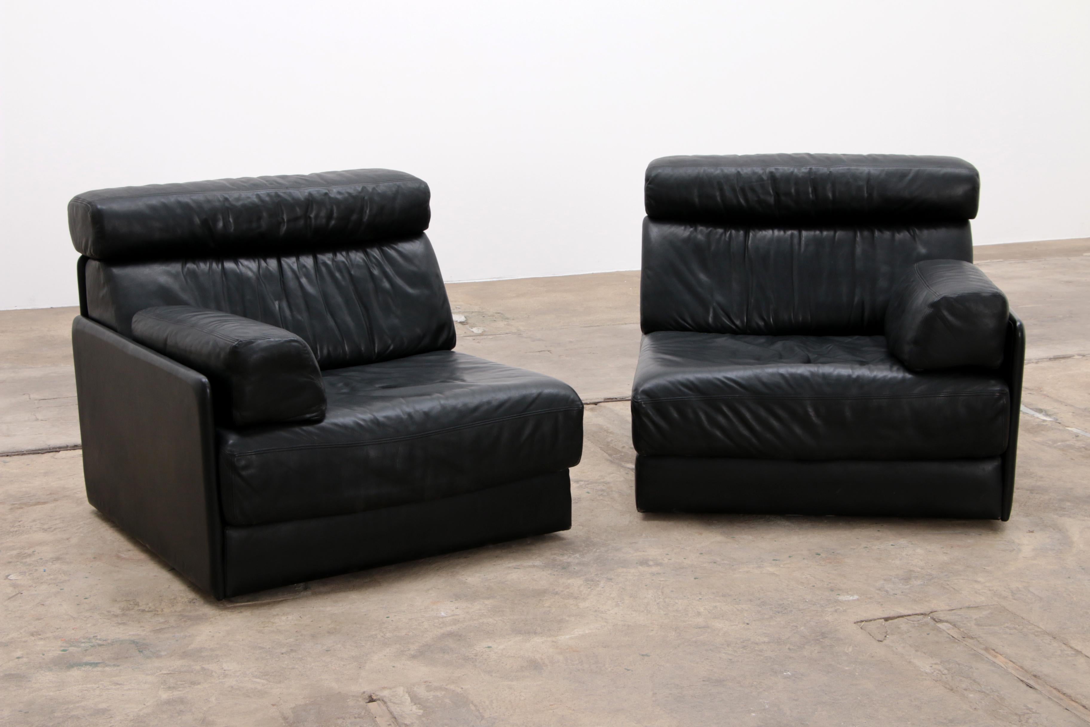 De Sede DS76 Sofa Bed in Black Upholstery by De Sede Design Team 9