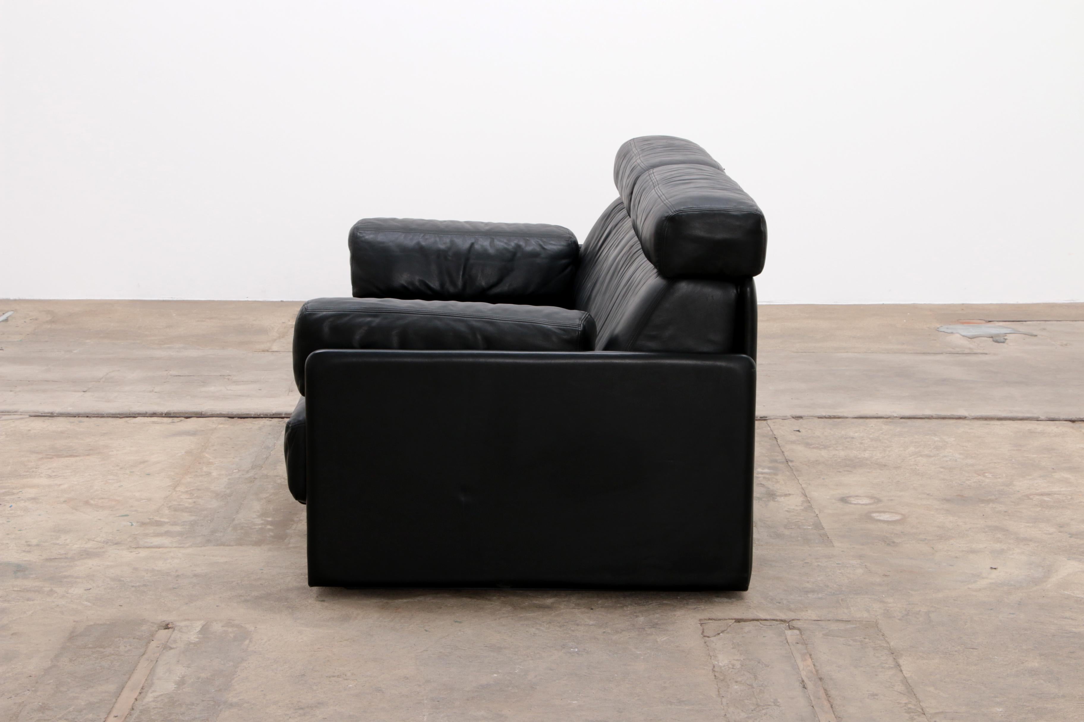 Swiss De Sede DS76 Sofa Bed in Black Upholstery by De Sede Design Team