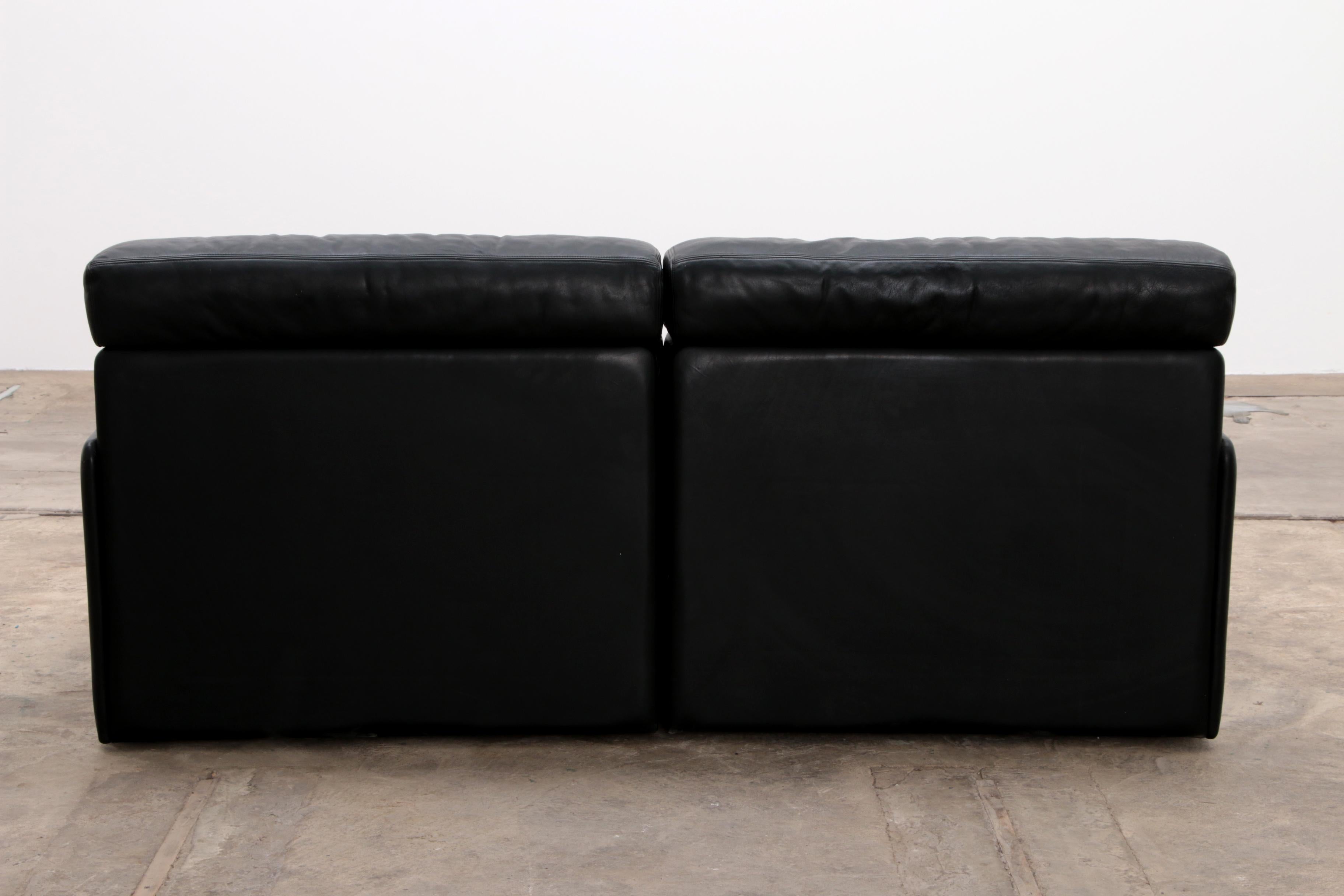 De Sede DS76 Sofa Bed in Black Upholstery by De Sede Design Team In Good Condition In Oostrum-Venray, NL