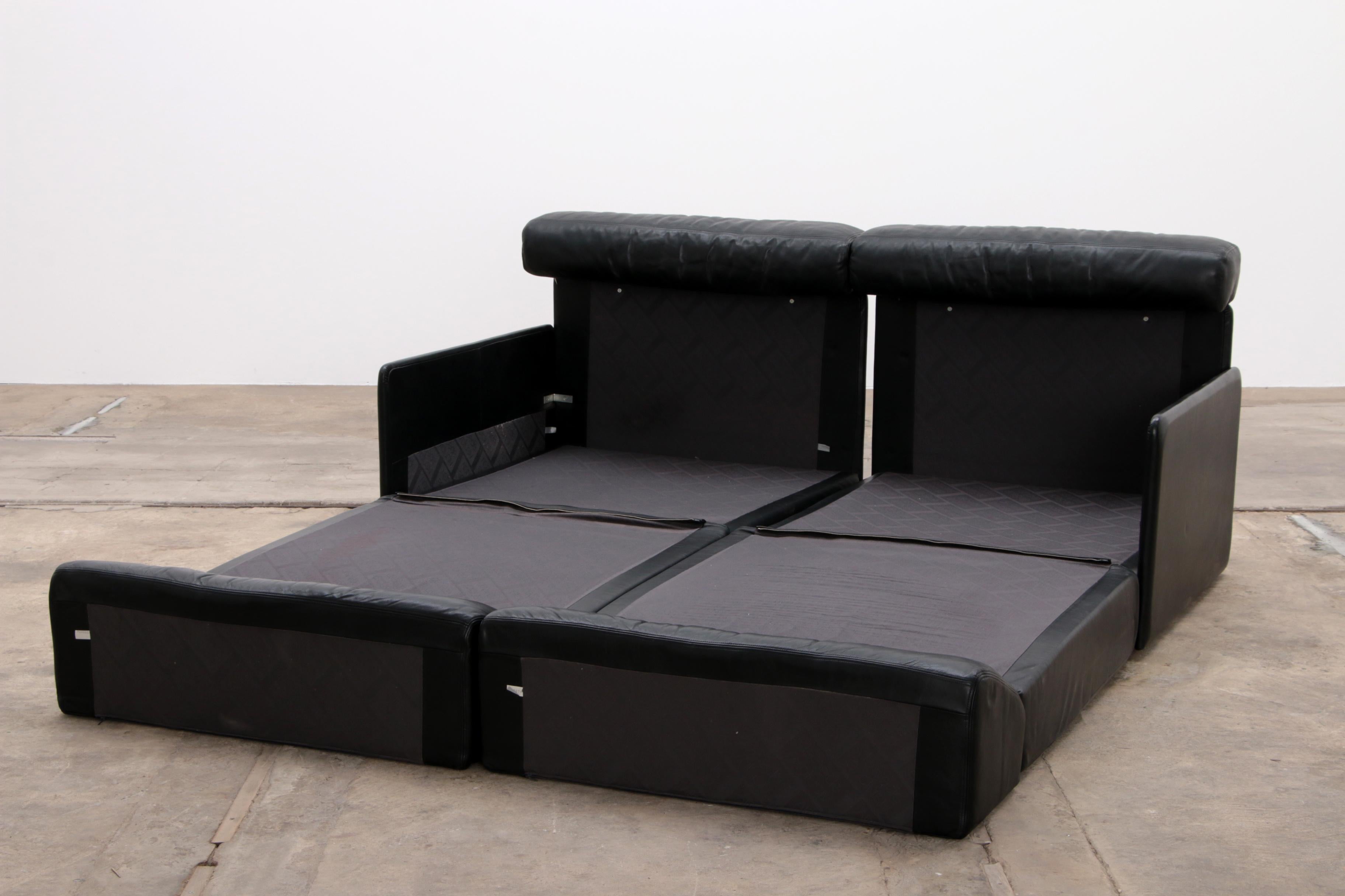 De Sede DS76 Sofa Bed in Black Upholstery by De Sede Design Team 1