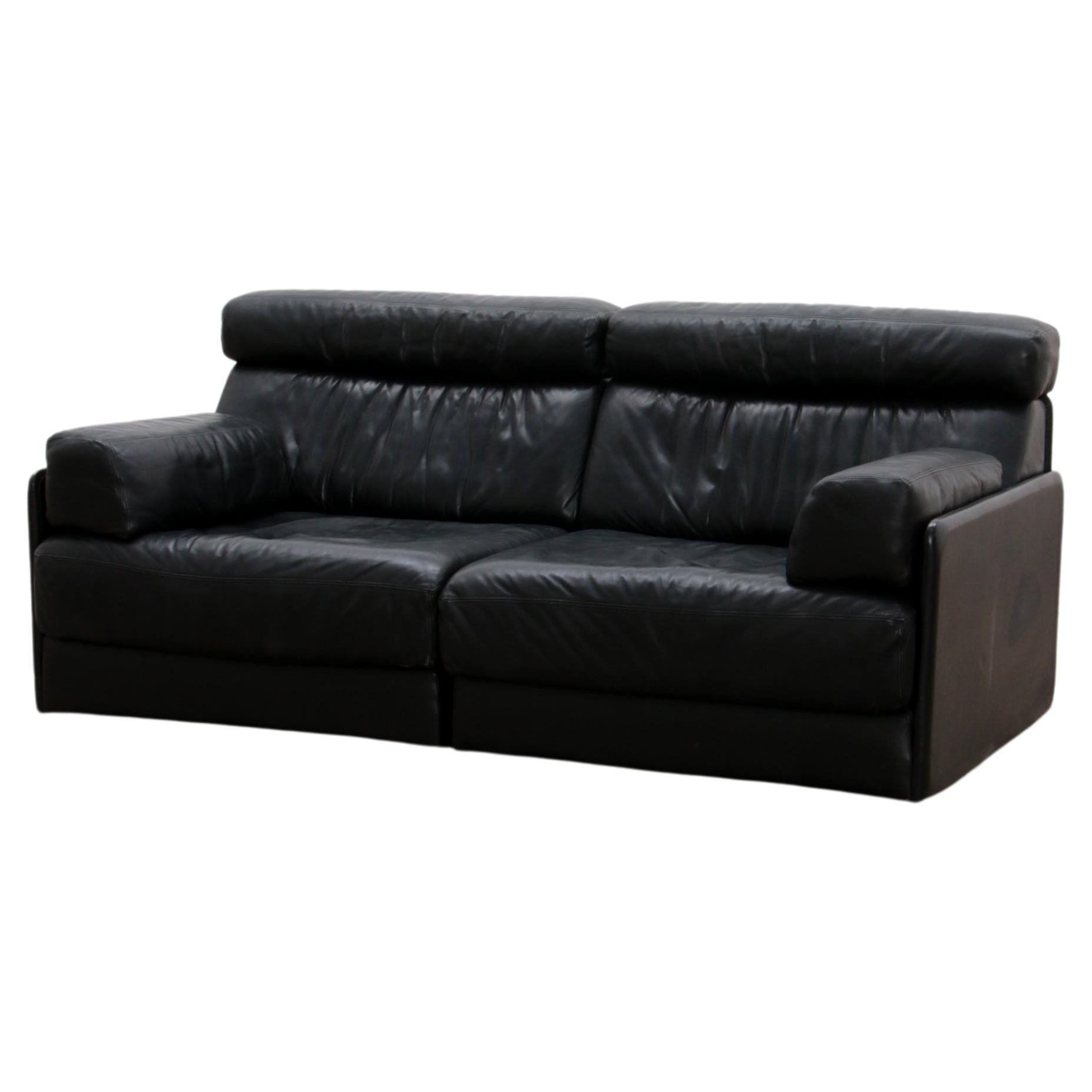 De Sede DS76 Sofa Bed in Black Upholstery by De Sede Design Team