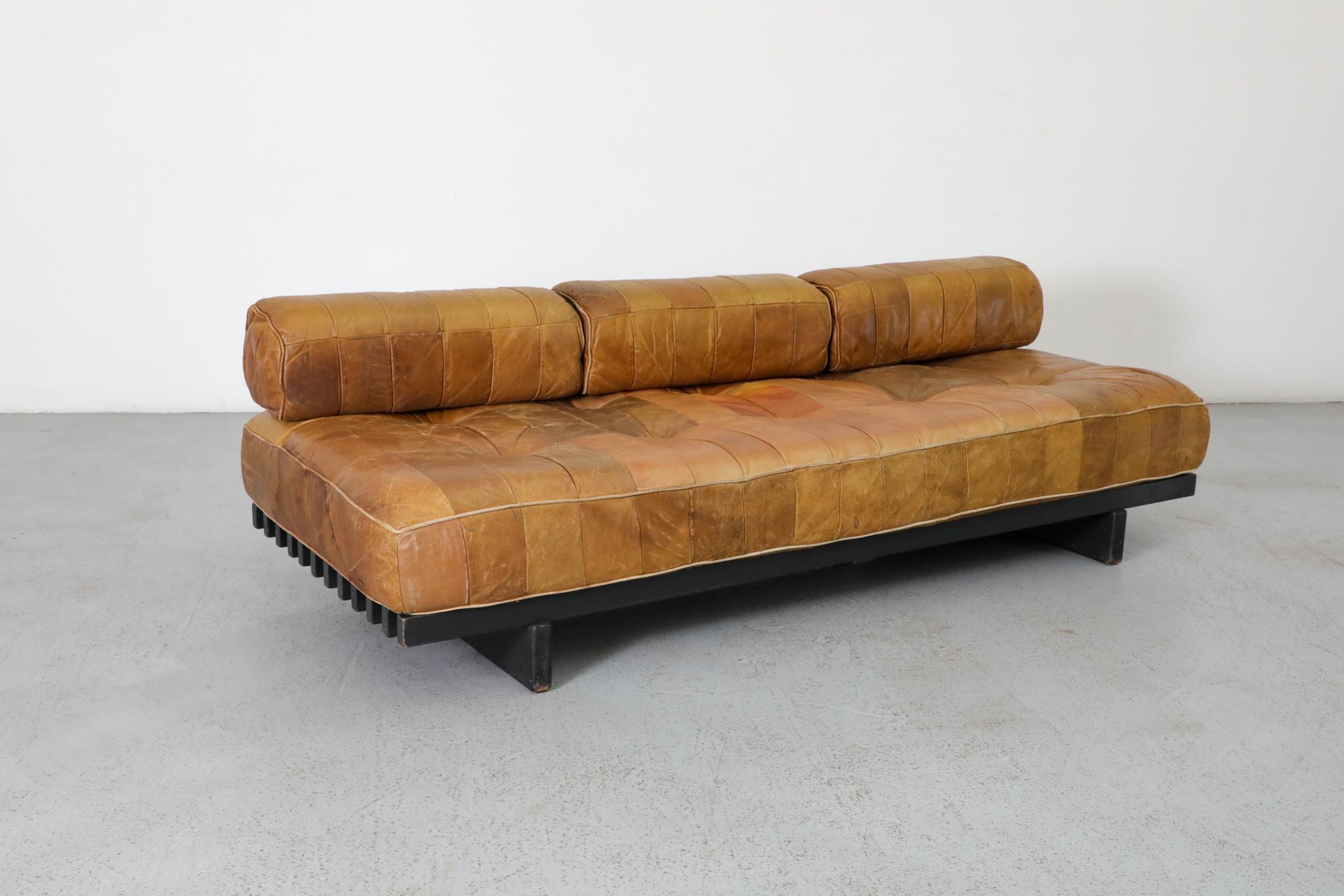 De Sede DS80 Sofá cama o sofá pequeño de cuero, 1970 5