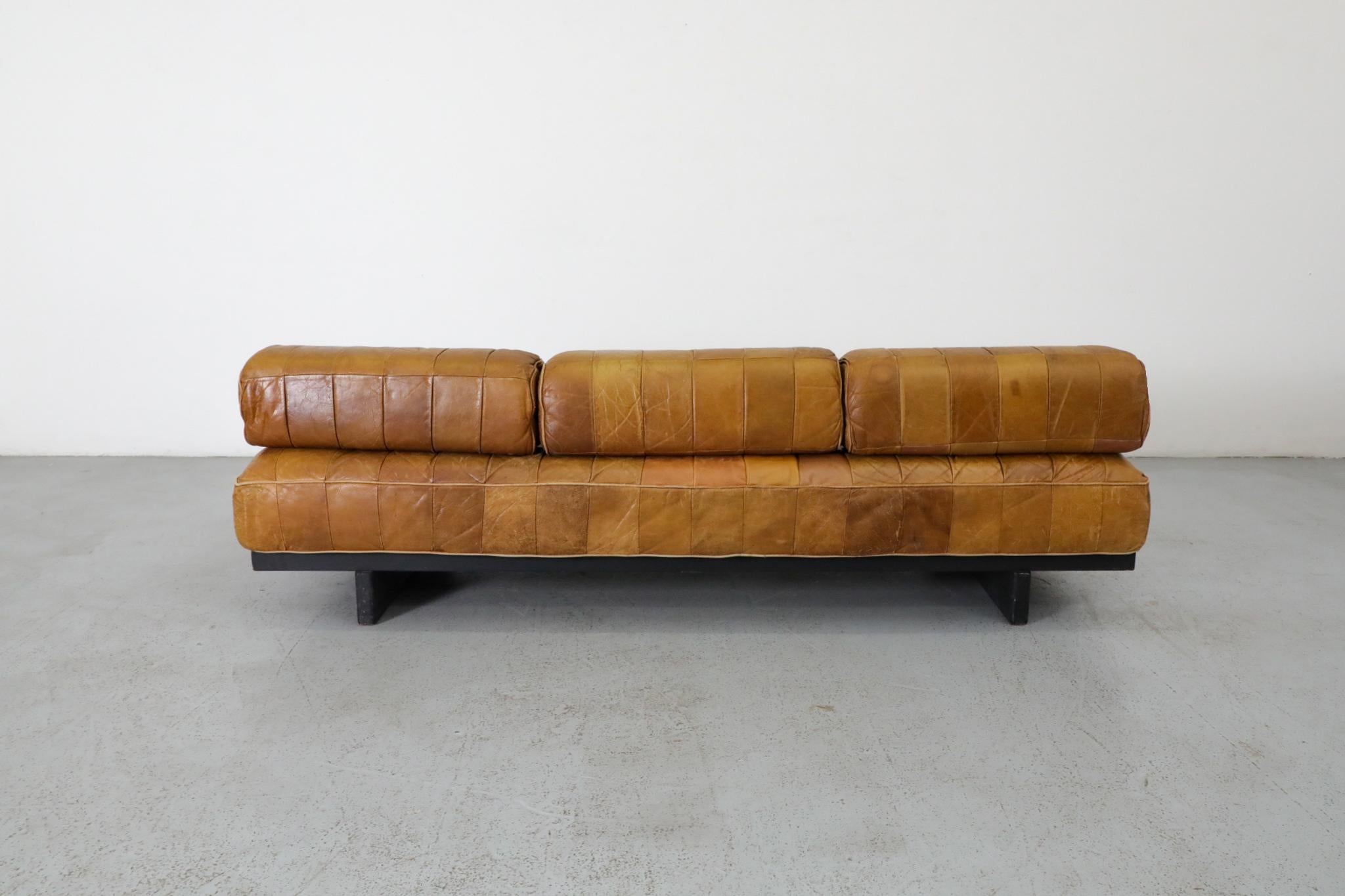 De Sede DS80 Sofá cama o sofá pequeño de cuero, 1970 en Bueno Estado en Los Angeles, CA