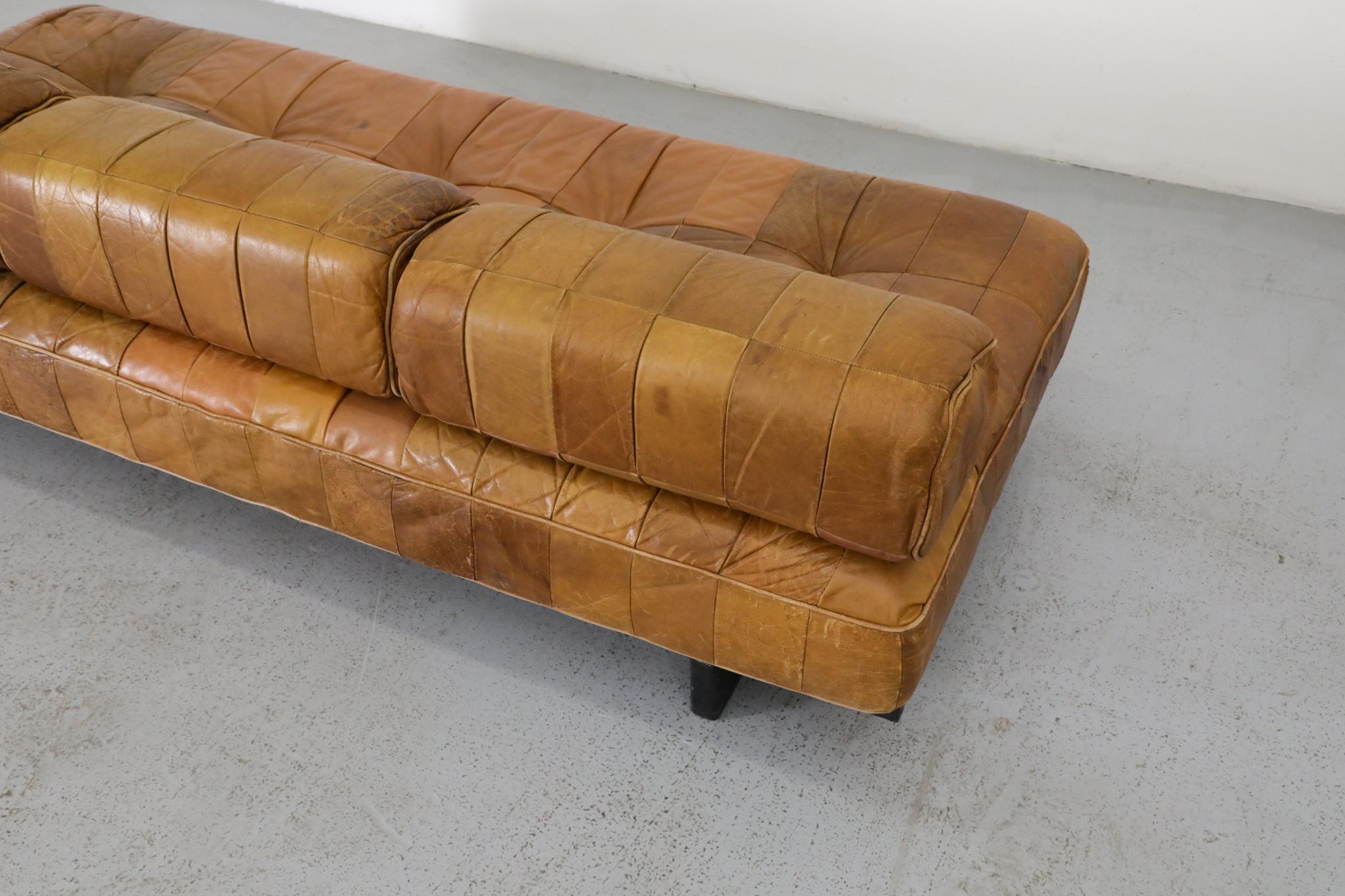De Sede DS80 Sofá cama o sofá pequeño de cuero, 1970 siglo XX