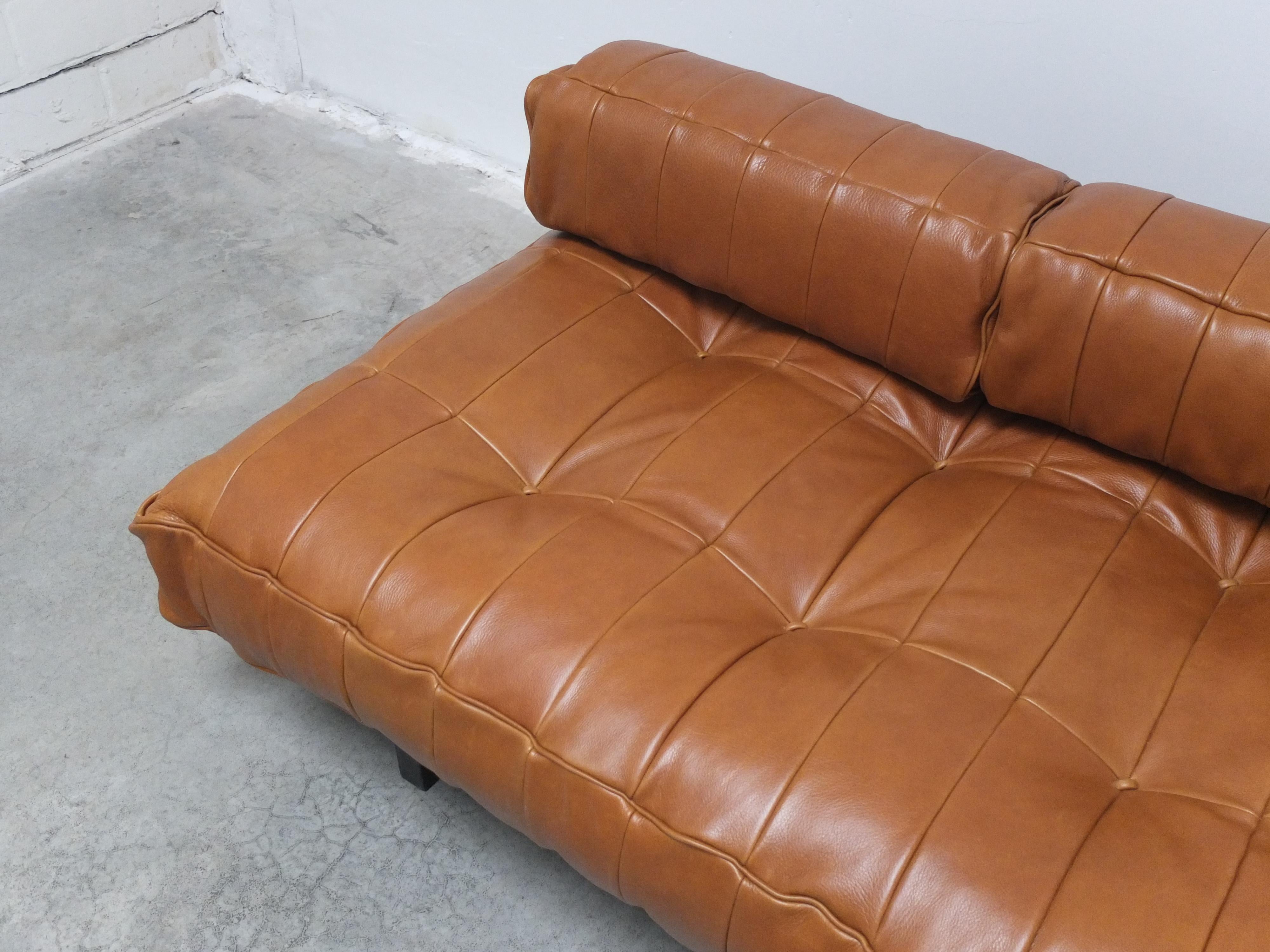 De Sede 'DS80' Patchwork Leather Sofa Daybed with Matching Pouf, 1970s 6
