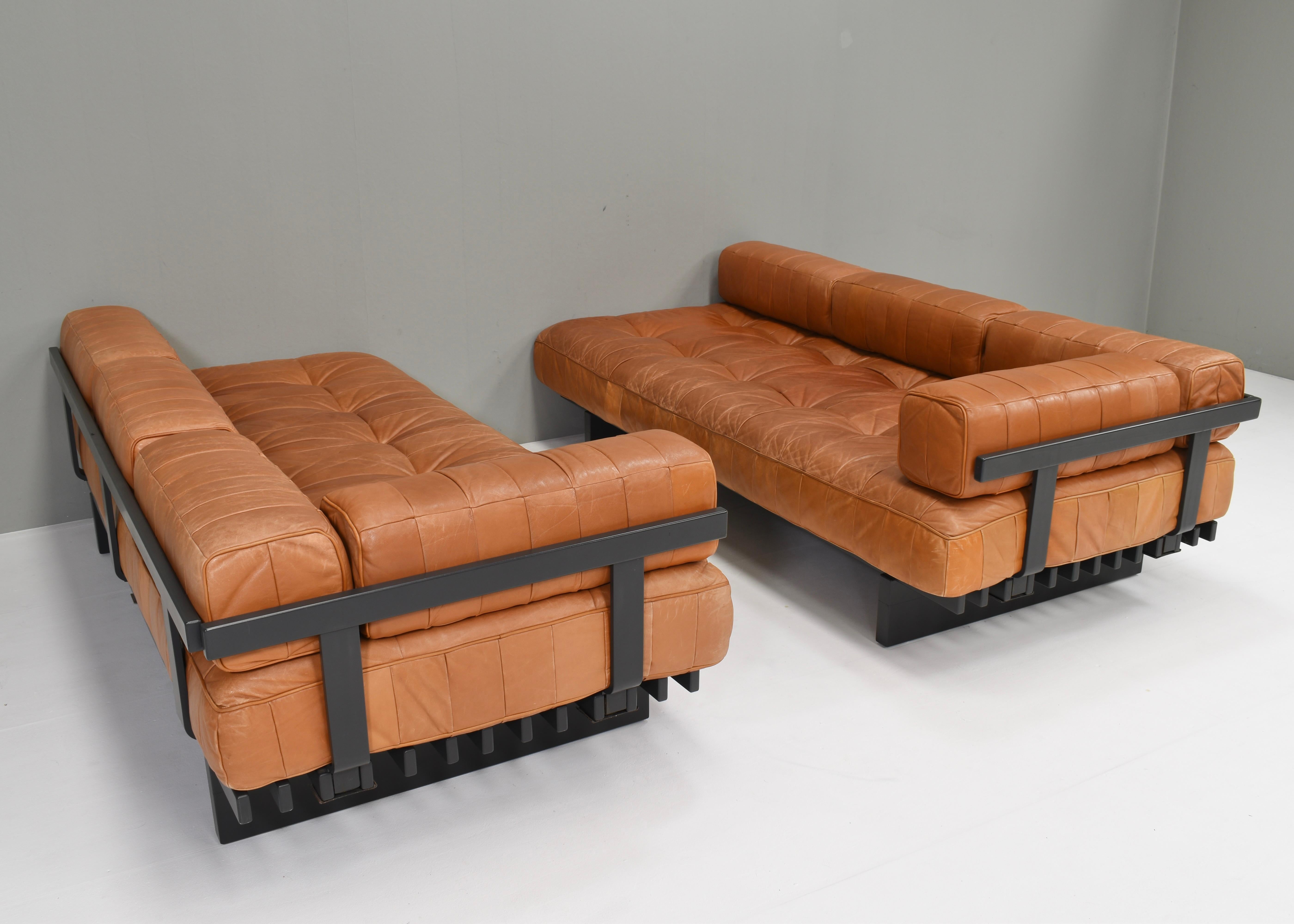 De Sede DS80 Tagesbett Sofas aus cognacbraunem Leder in Cognacbraun - Schweiz, 1970er Jahre (Ende des 20. Jahrhunderts) im Angebot