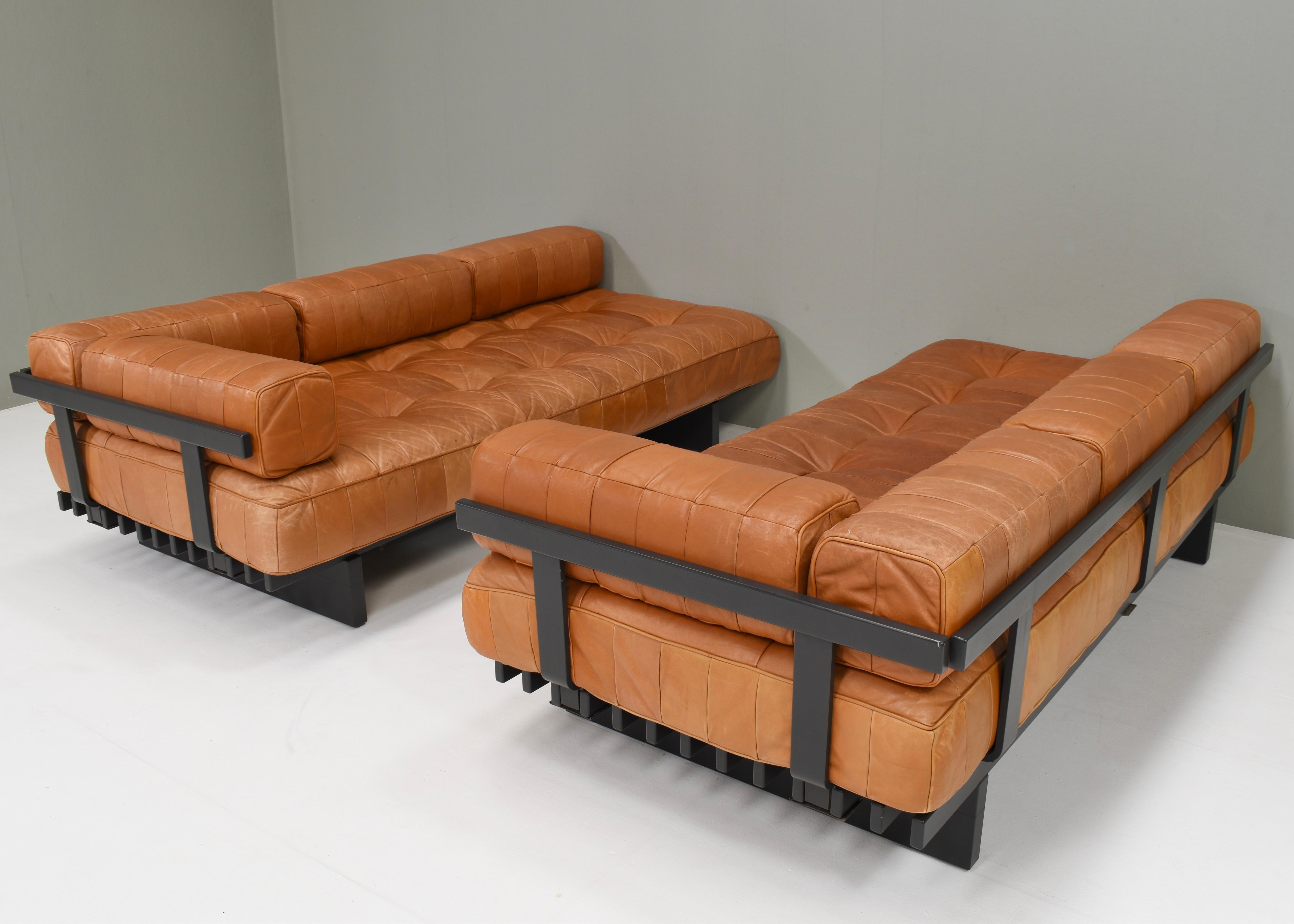 De Sede DS80 Tagesbett Sofas aus cognacbraunem Leder in Cognacbraun - Schweiz, 1970er Jahre im Angebot 1