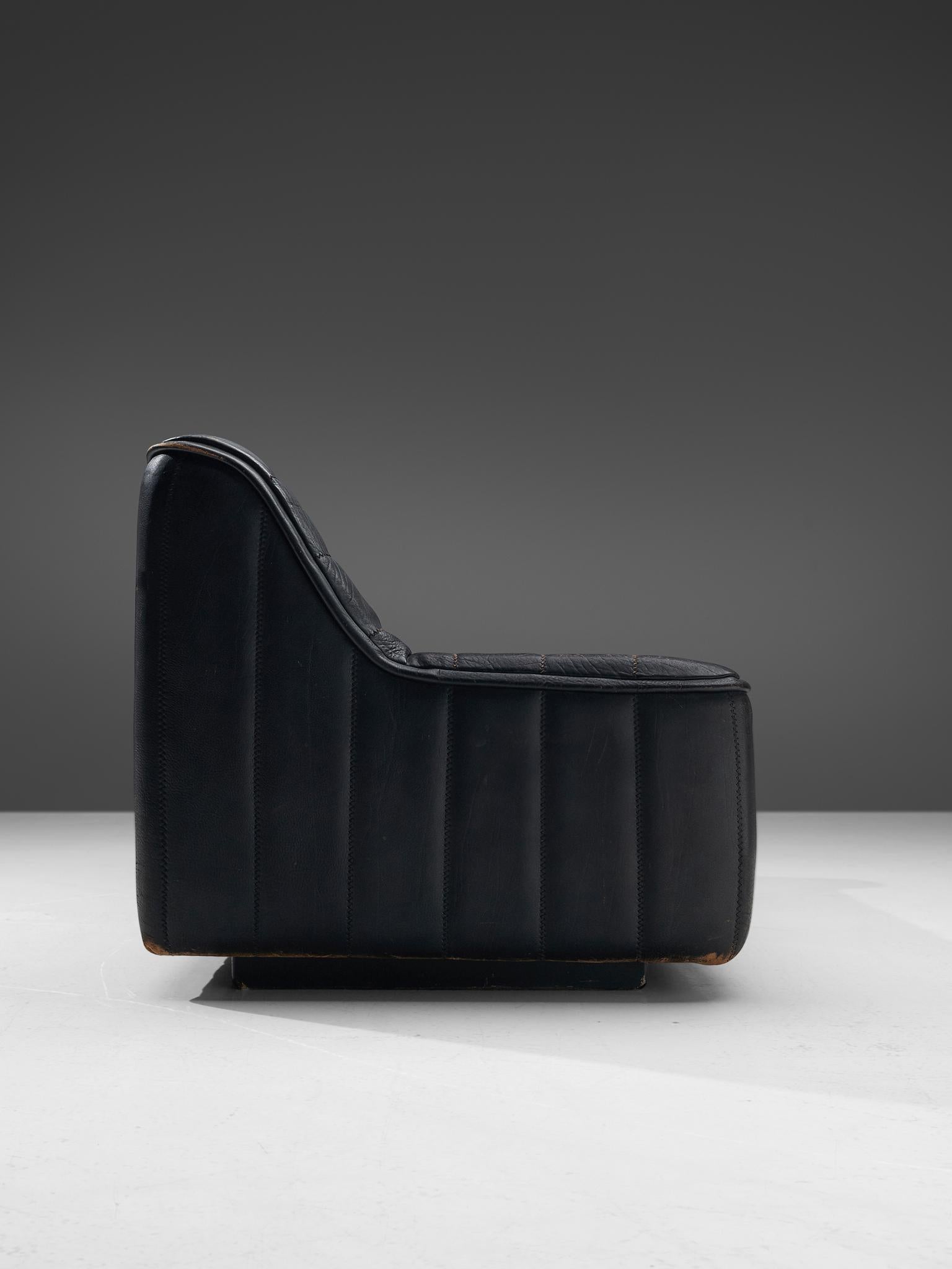 Late 20th Century De Sede 'DS84' Sofa in Black Leather