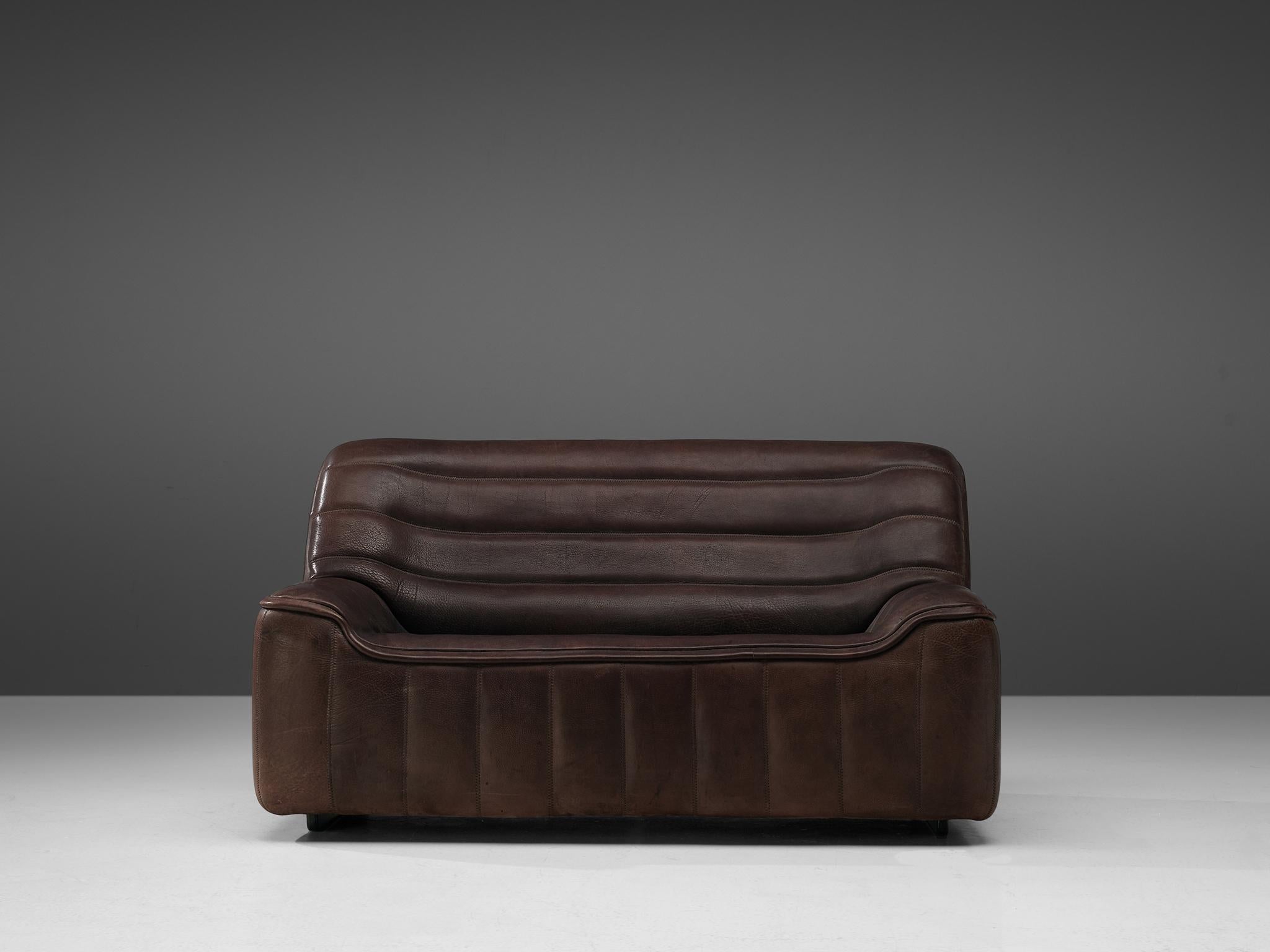 Mid-Century Modern De Sede 'DS84' Sofa in Brown Leather
