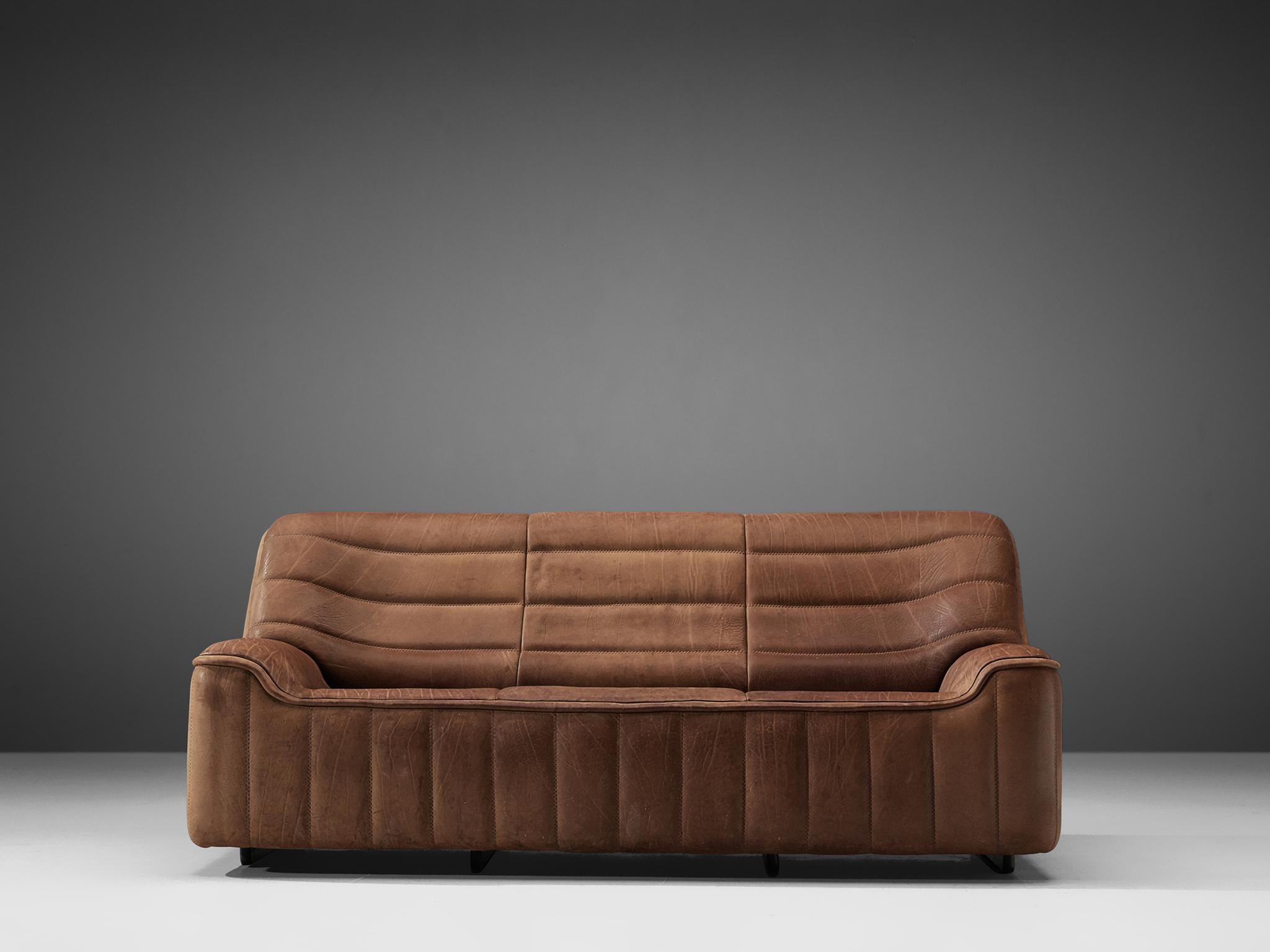 Mid-Century Modern De Sede 'DS84' Sofa in Brown Leather