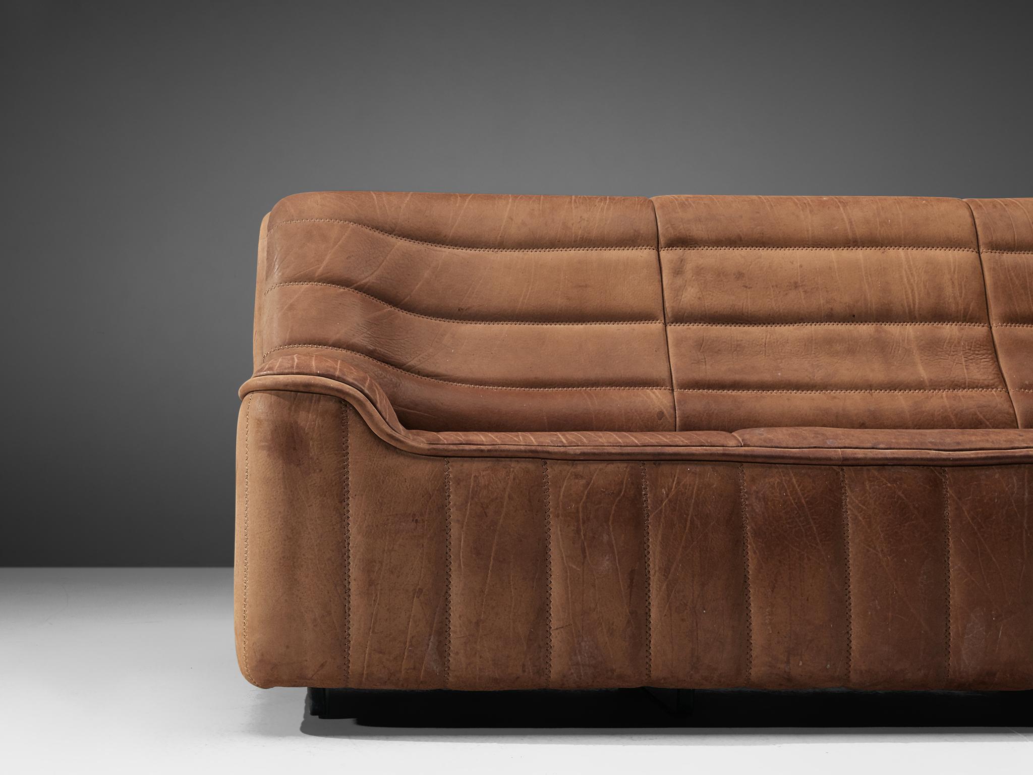 De Sede 'DS84' Sofa in Brown Leather In Good Condition In Waalwijk, NL