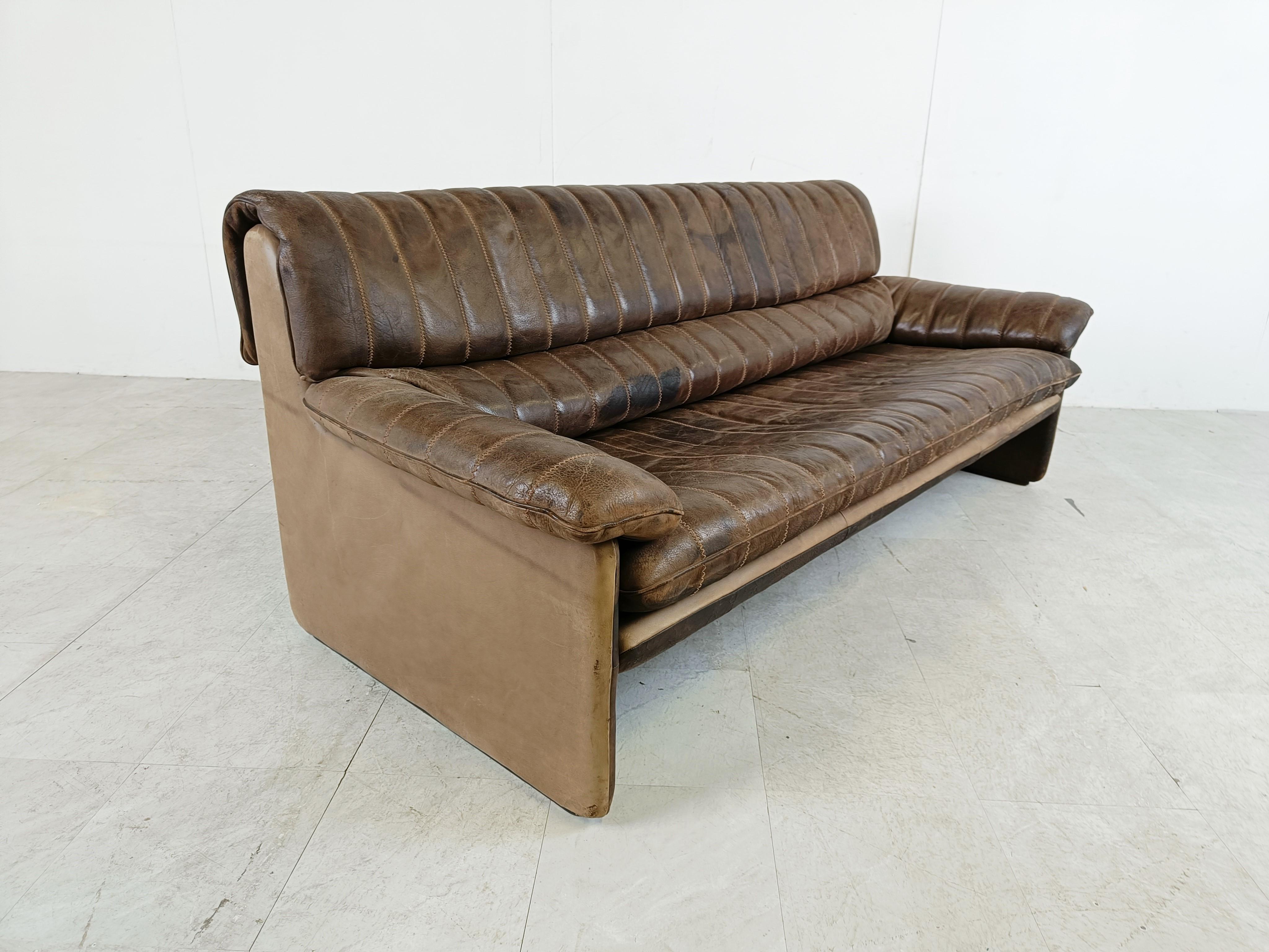 De Sede Ds86 Sofa in Brown Leather, 1970s For Sale 4