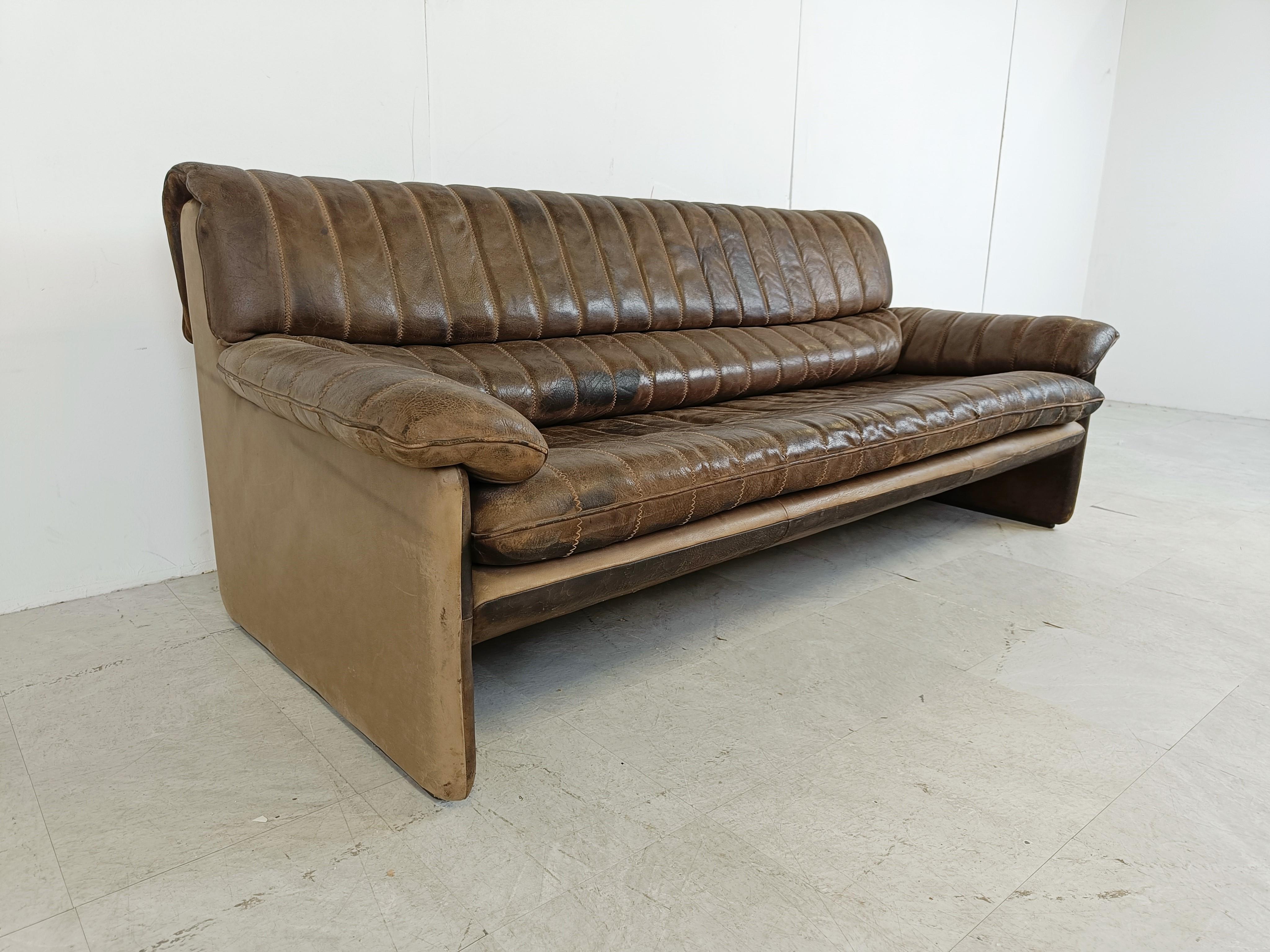 Late 20th Century De Sede Ds86 Sofa in Brown Leather, 1970s For Sale