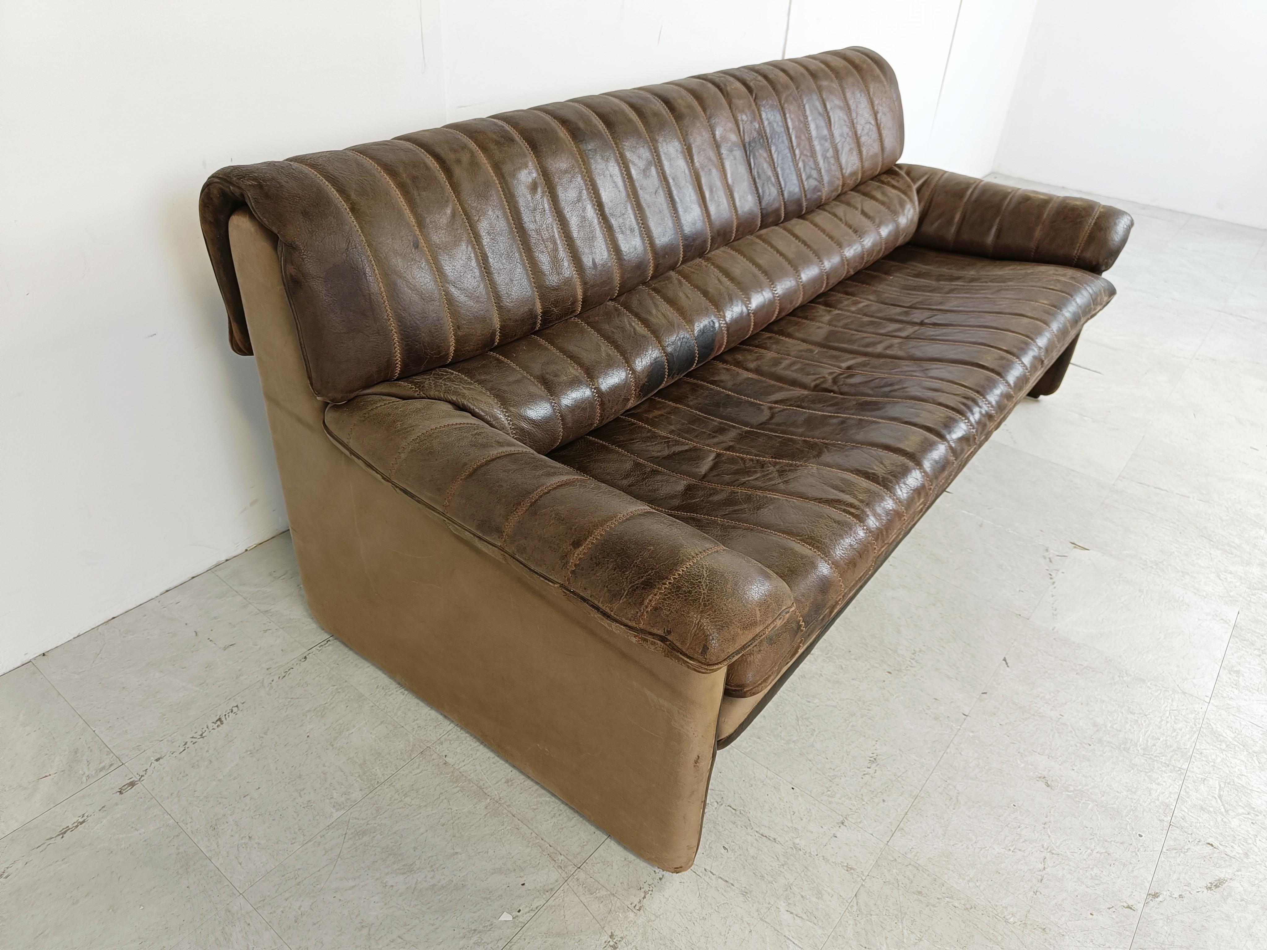 De Sede Ds86 Sofa aus braunem Leder, 1970er Jahre im Angebot 1