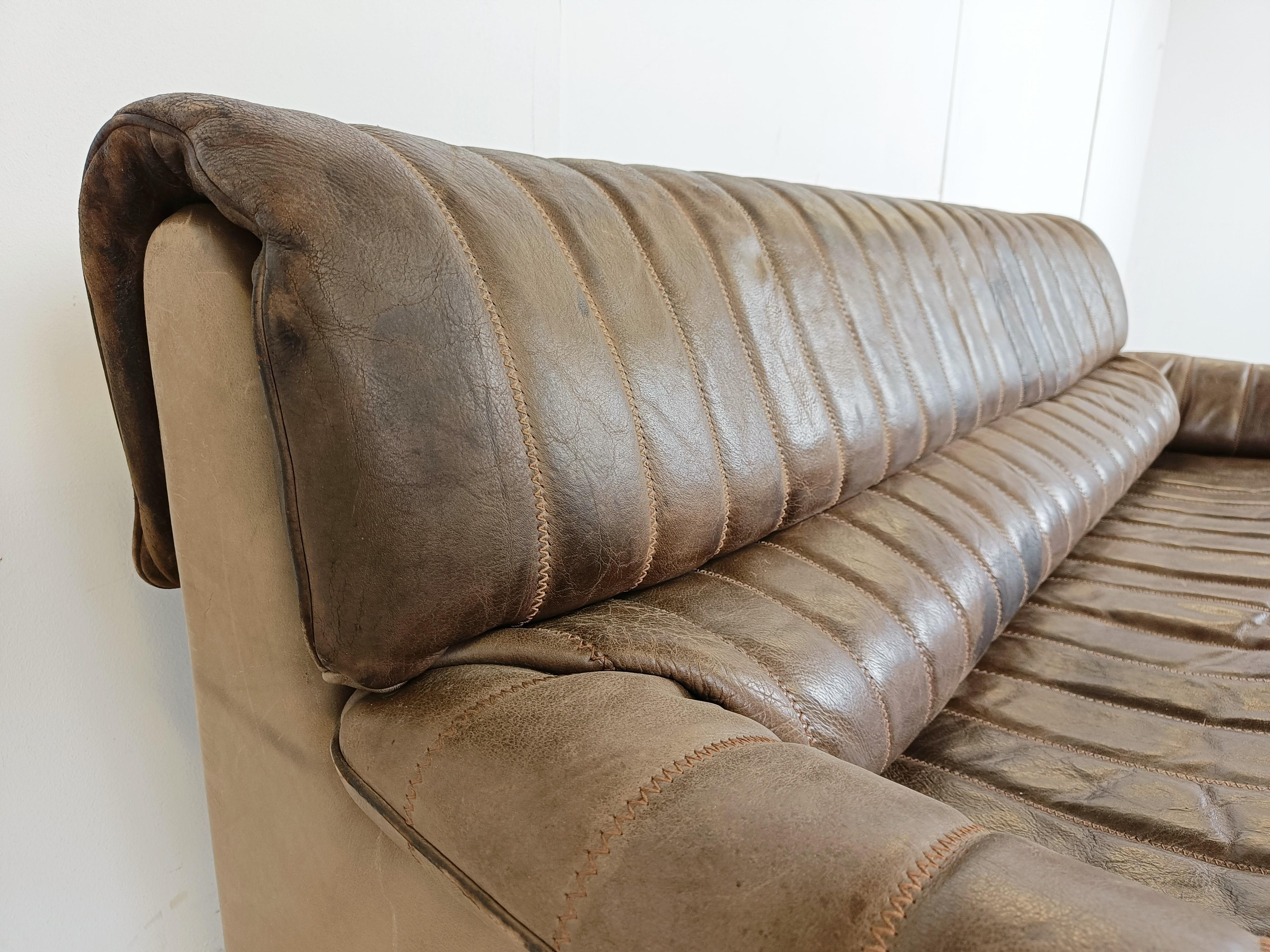De Sede Ds86 Sofa in Brown Leather, 1970s For Sale 2