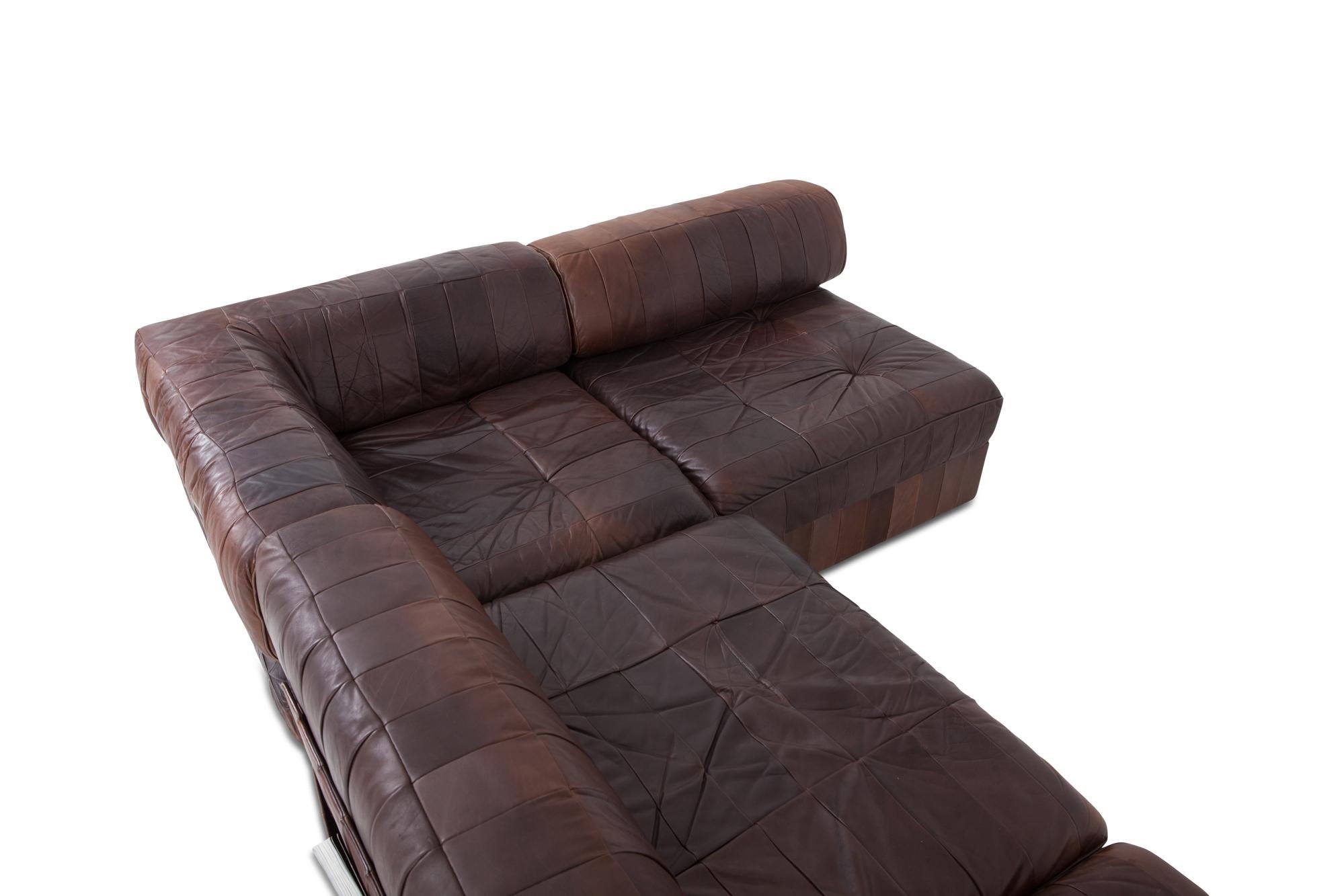 De Sede DS88 Brown Leather Patchwork Sofa    5
