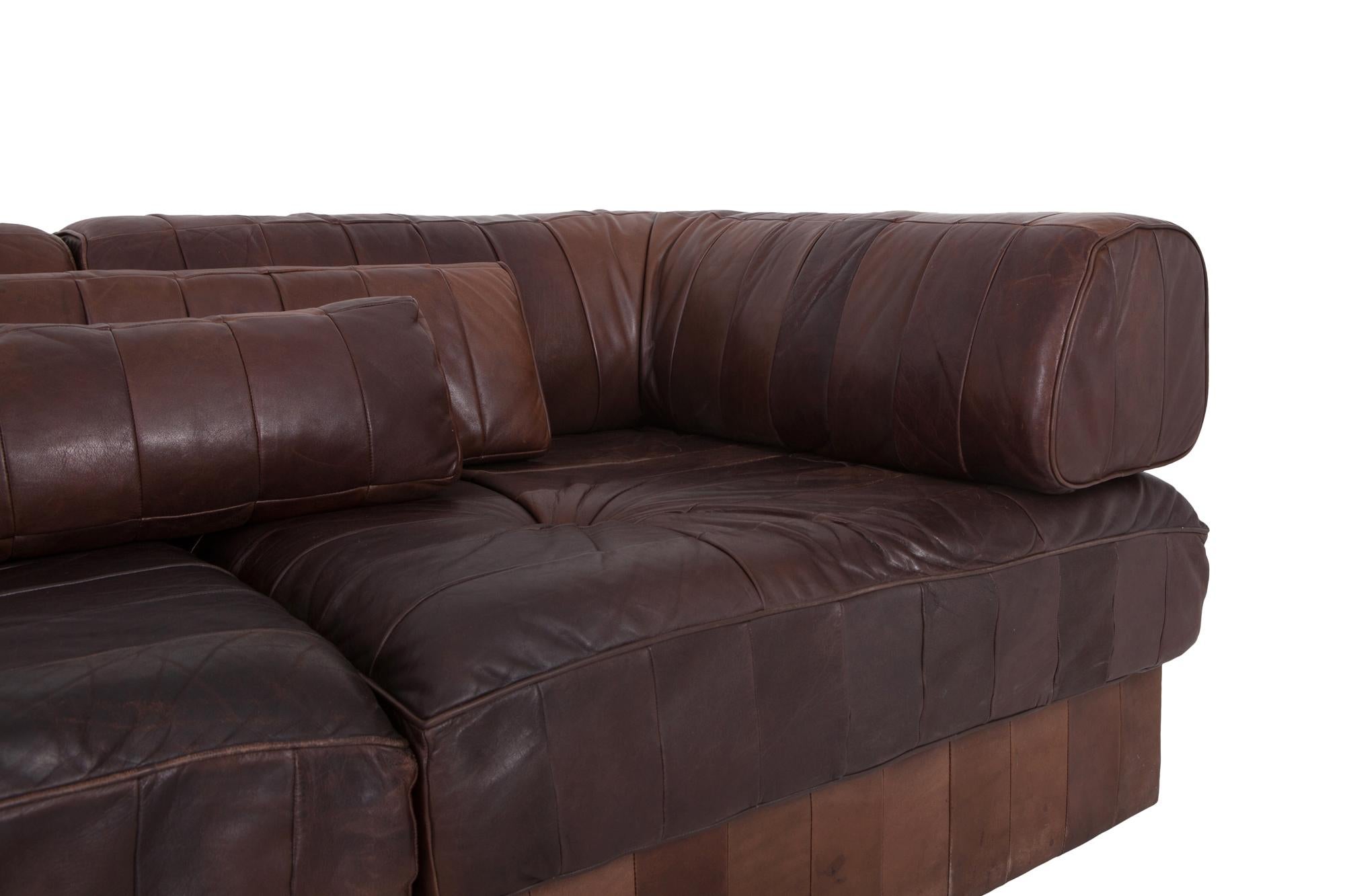 De Sede DS88 Braunes Leder Patchwork Sofa    3