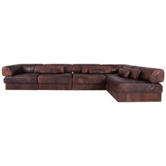De Sede DS88 Brown Leather Patchwork Sofa   