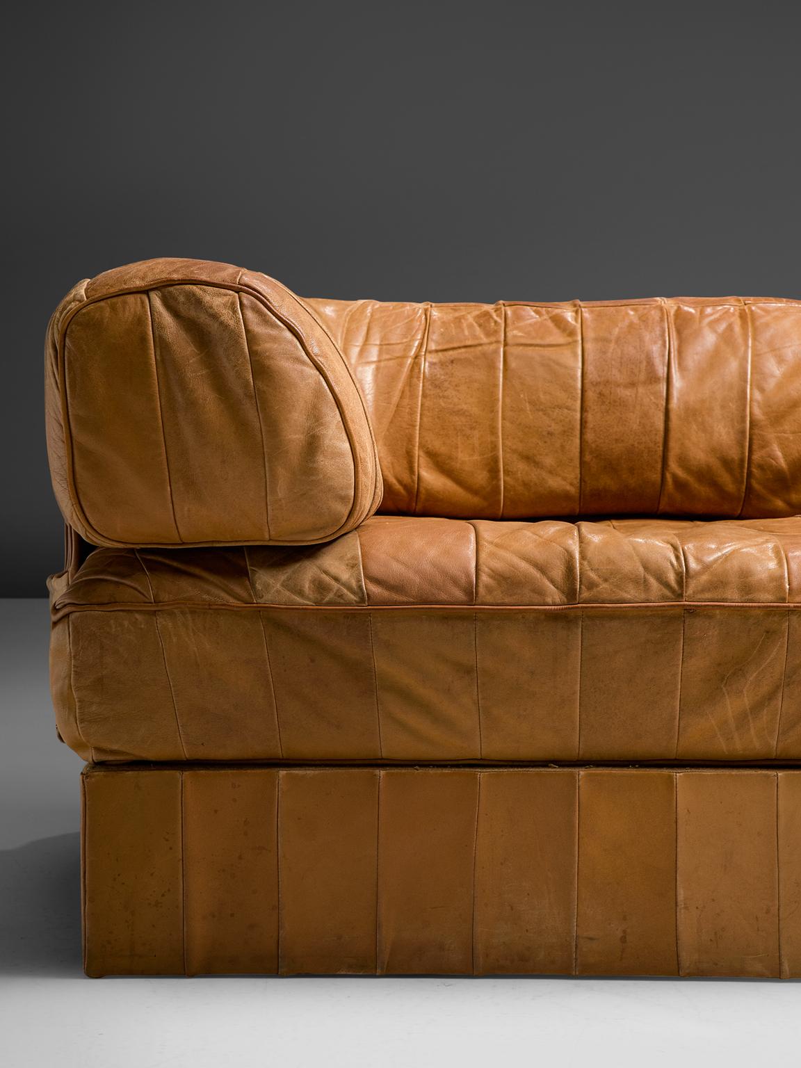 De Sede DS88 Cognac Leather Sofa for De Sede In Good Condition In Waalwijk, NL