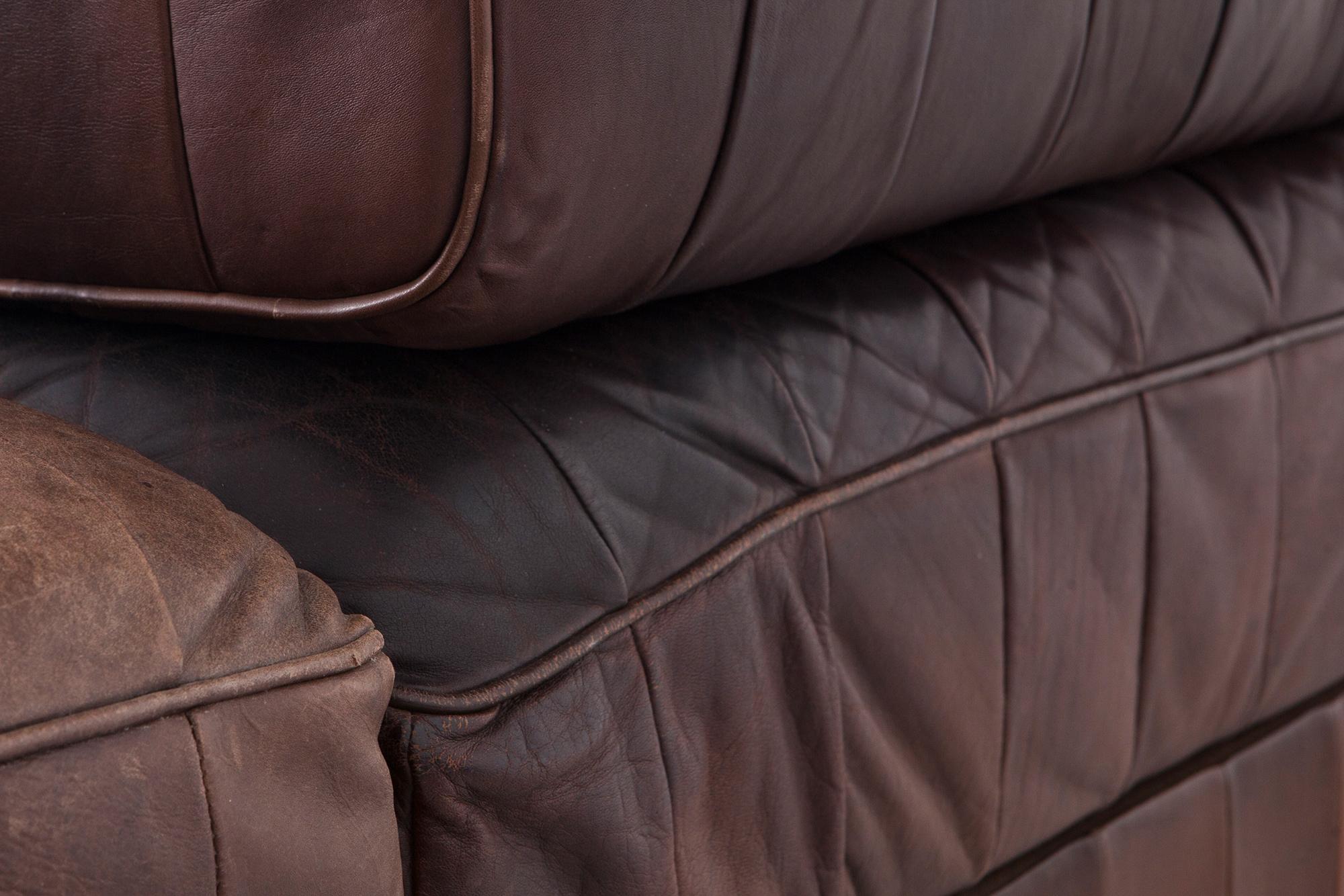 De Sede DS88 Modular Brown-Cognac Leather Patchwork Sofa    2
