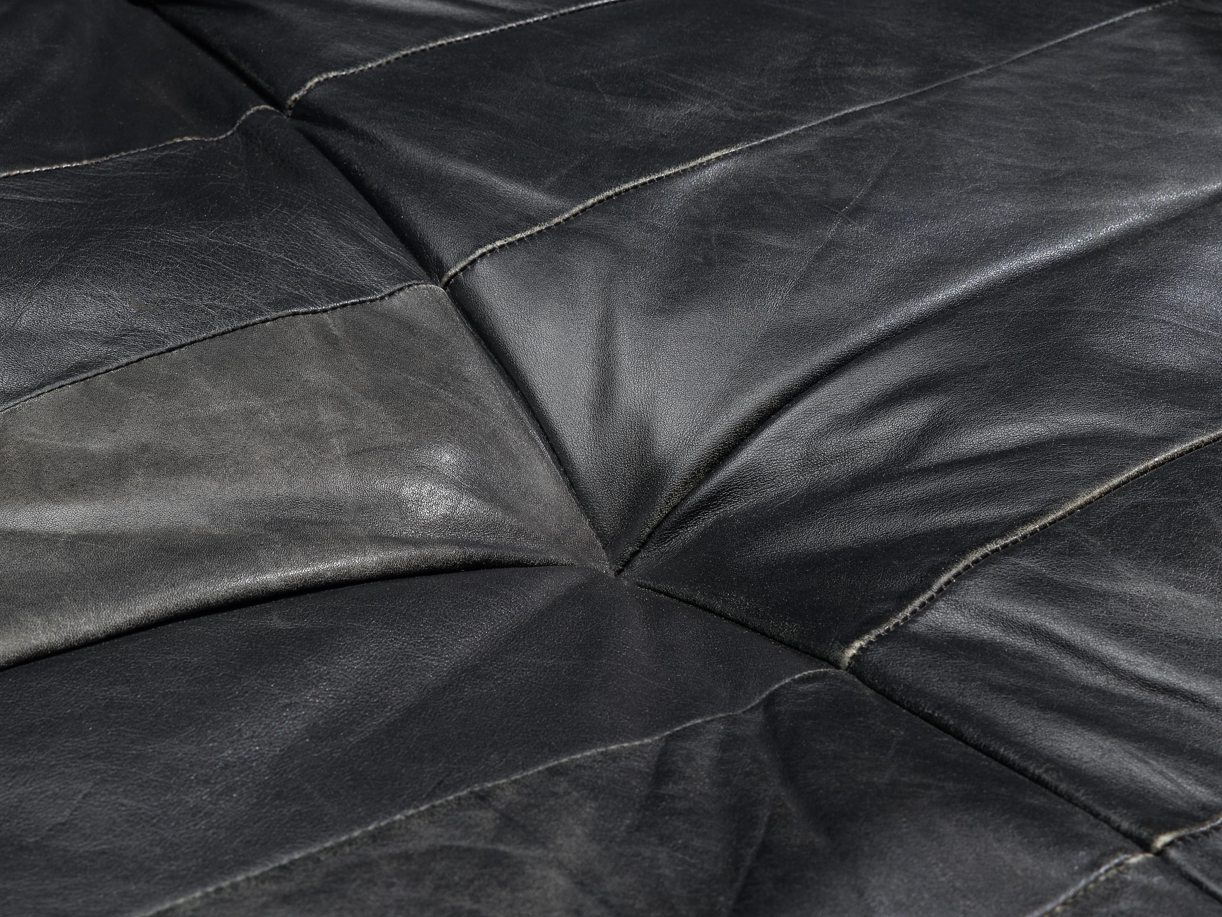 De Sede DS88 Modular Sofa in Black Patinated Leather In Good Condition In Waalwijk, NL