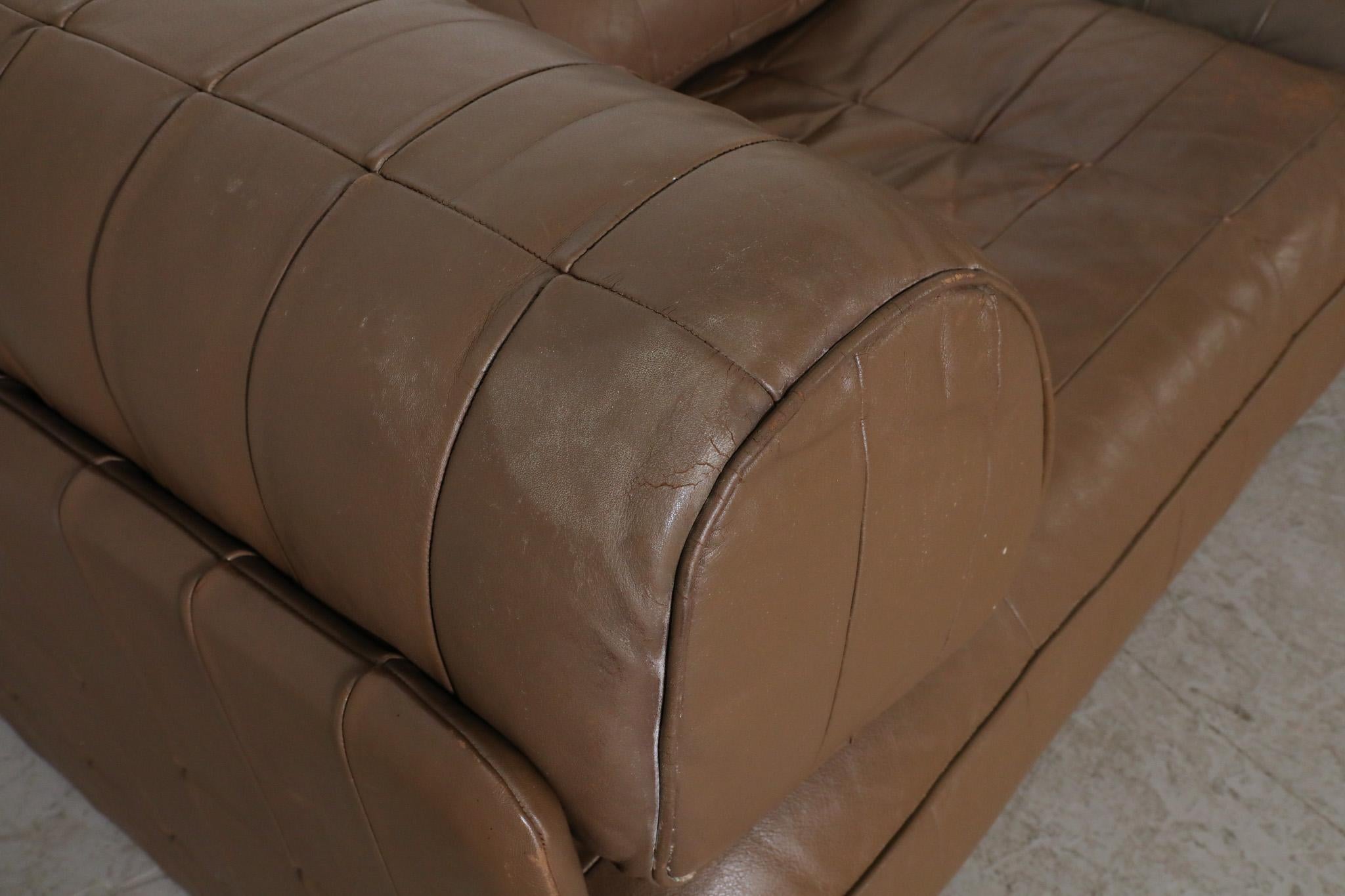 De Sede 'DS88' Modular Sofa in Brown Leather, Switzerland 1970s 7